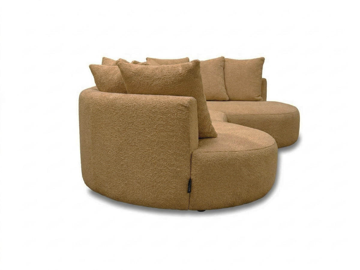 Bobochic Calypso Ecksofa Bouclé-Stoff Ockergelb Ecke rechts