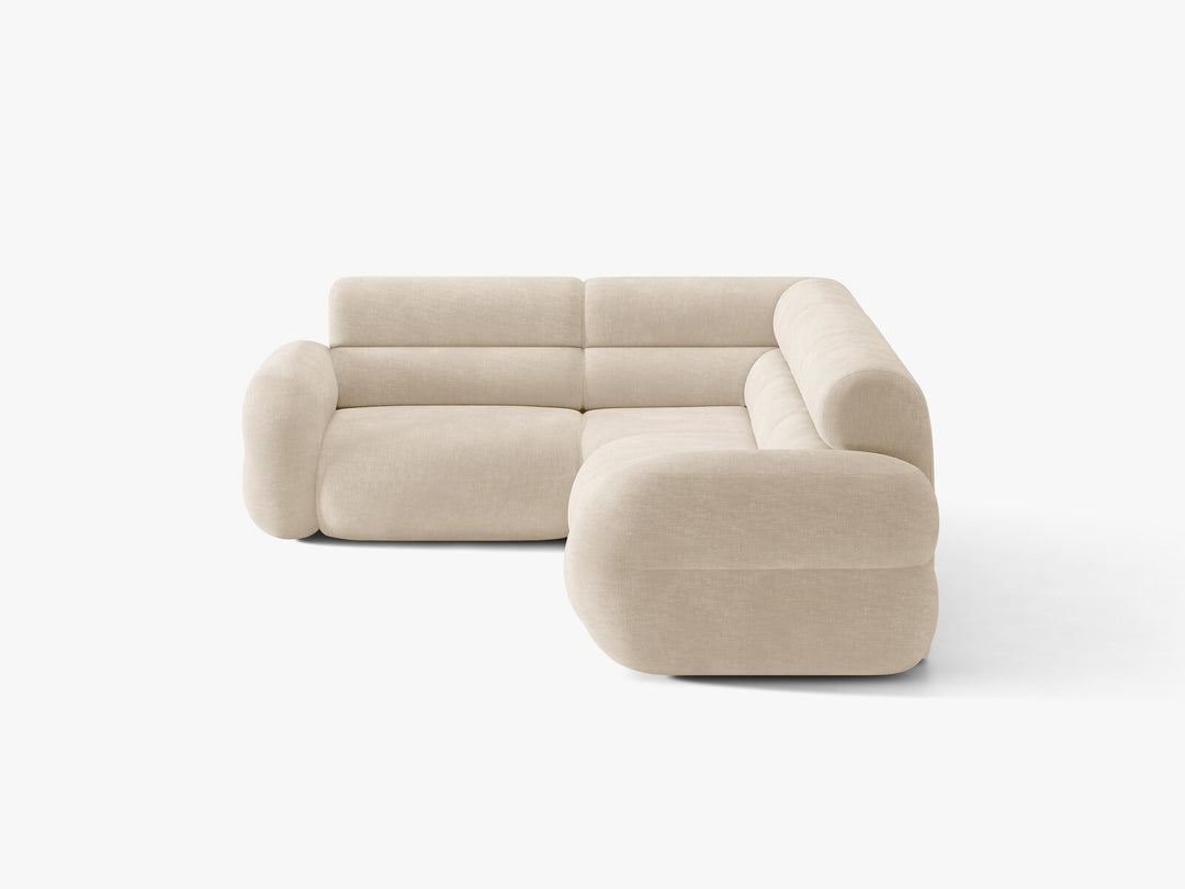 Micadoni Neo Ecksofa 5-Sitzer Rechts Chenille Golden Helles Beige