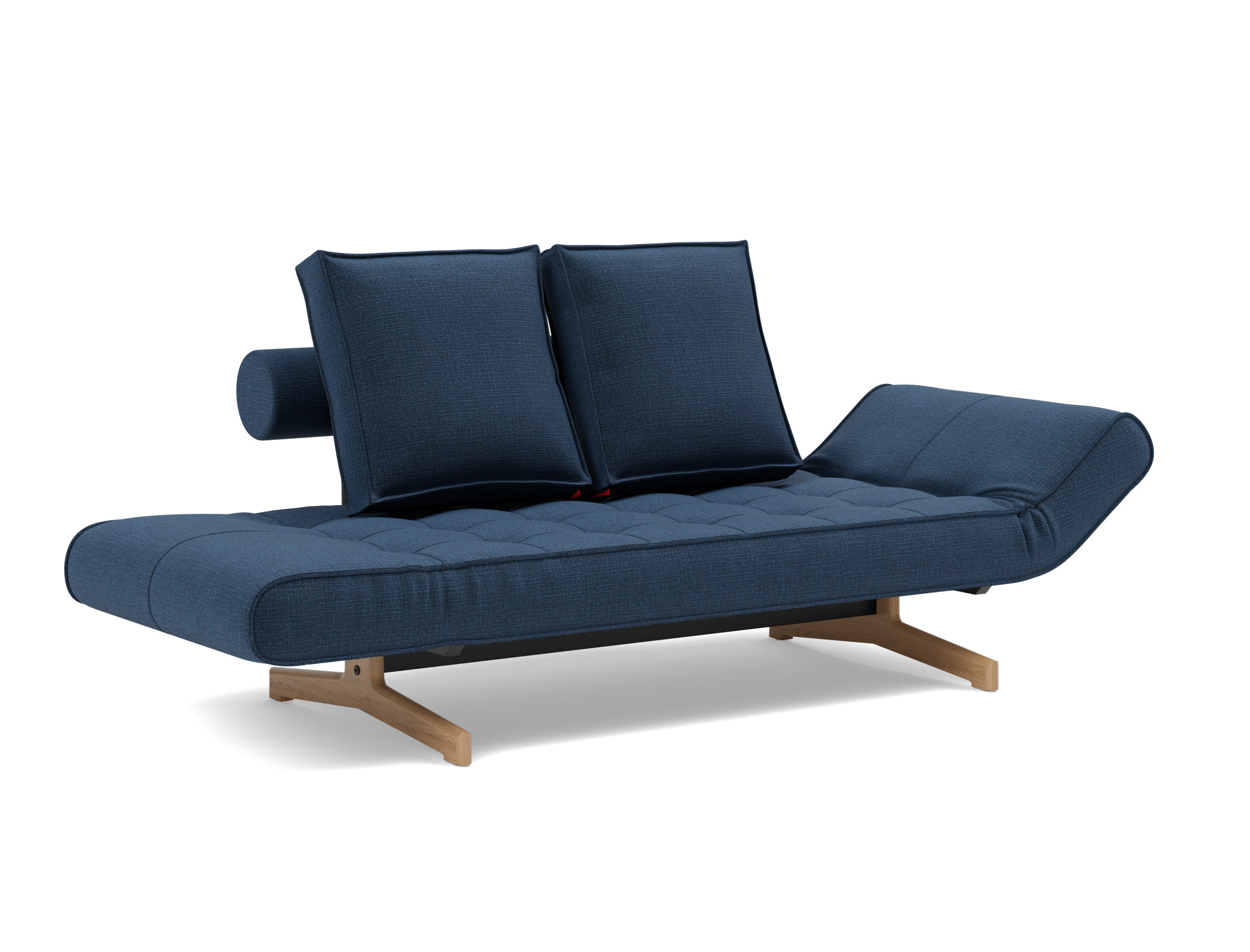 Tagesbett Ghia Chenille Esina 414-Indigo-Blue Beine Eiche