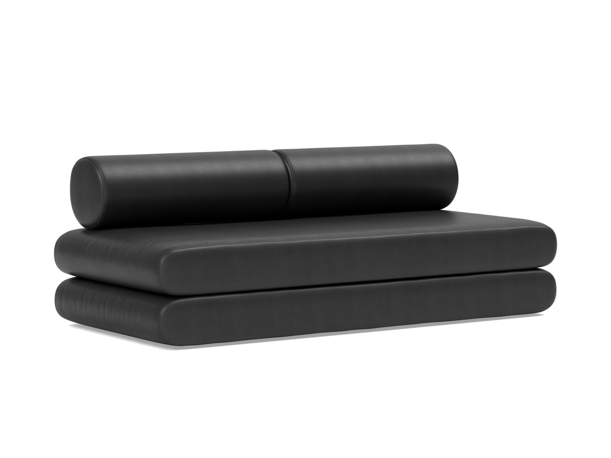 Tagesbett Circlus mit Rückenrollen Lederoptik Faunal 550-Black