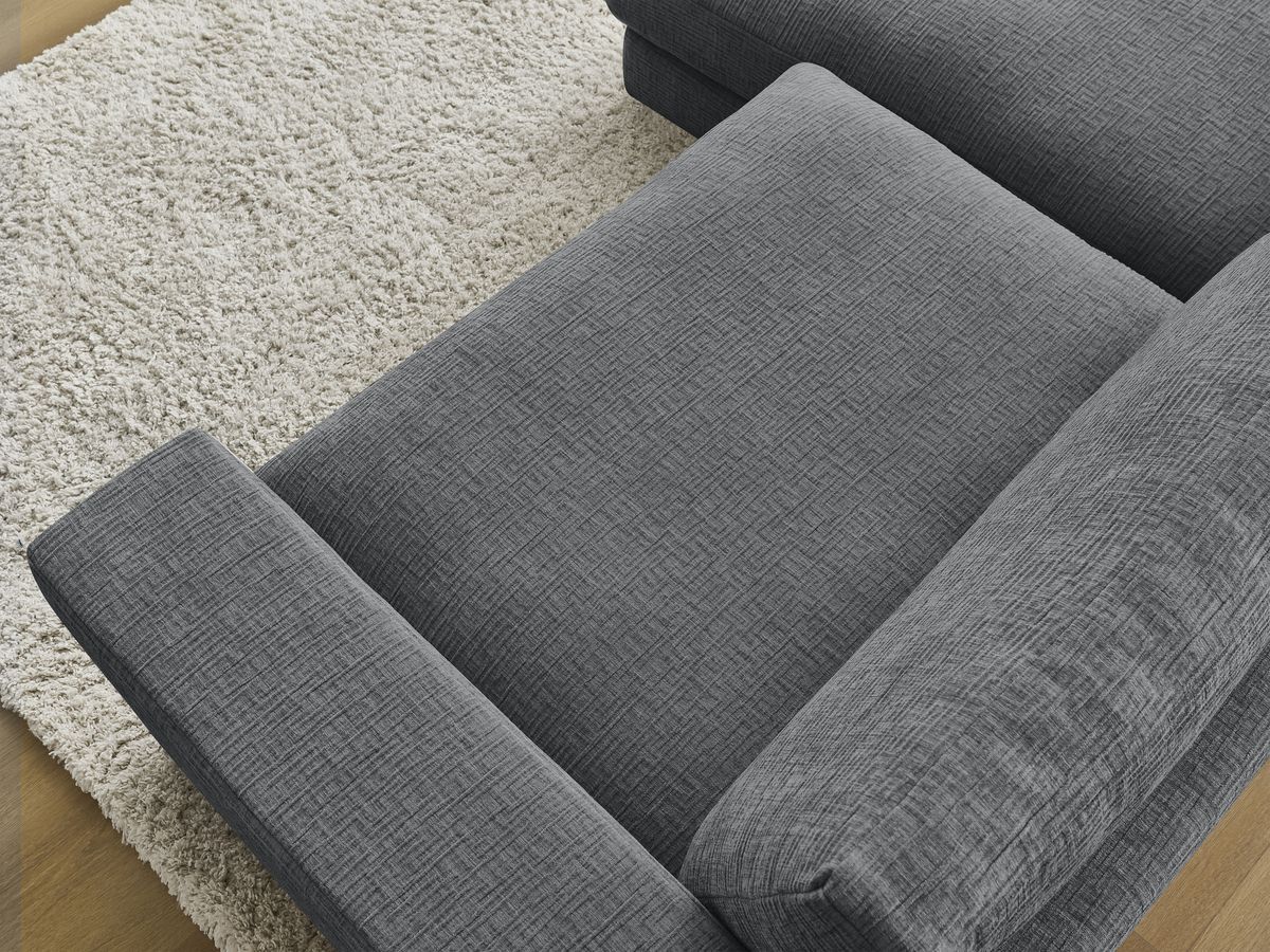 Bobochic Leonard Ecksofa 234 × 159 cm Strukturstoff Dunkelgrau Ecke links