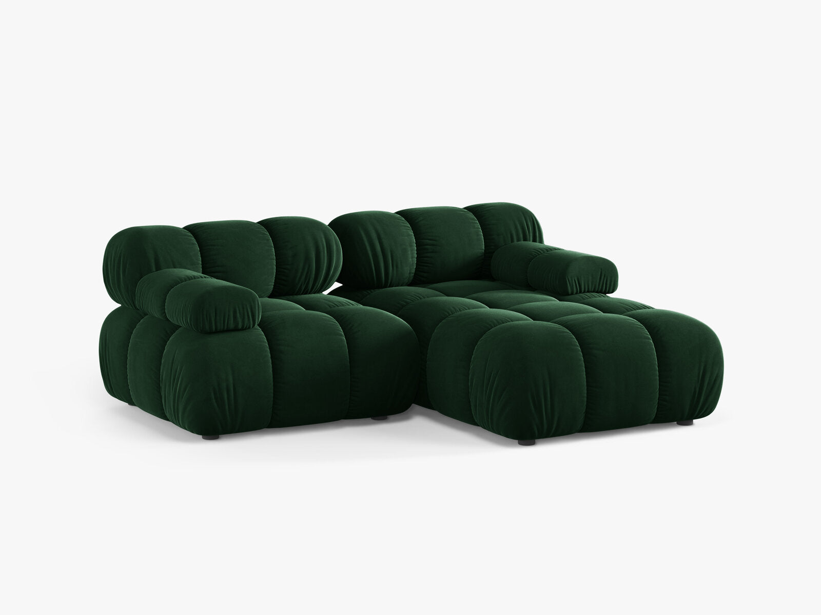 Micadoni Modulares Ecksofa Bellis 3-Sitzer Rechts Samt Bluvel Flaschengrün