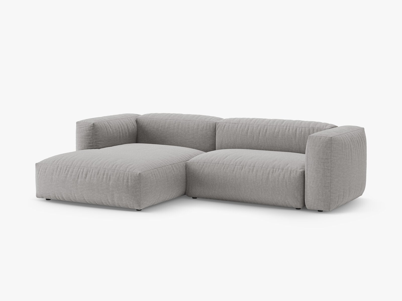 Micadoni Martina Ecksofa 4-Sitzer mit Schlaffunktion Links Strukturierter Stoff Boston Hellgrau