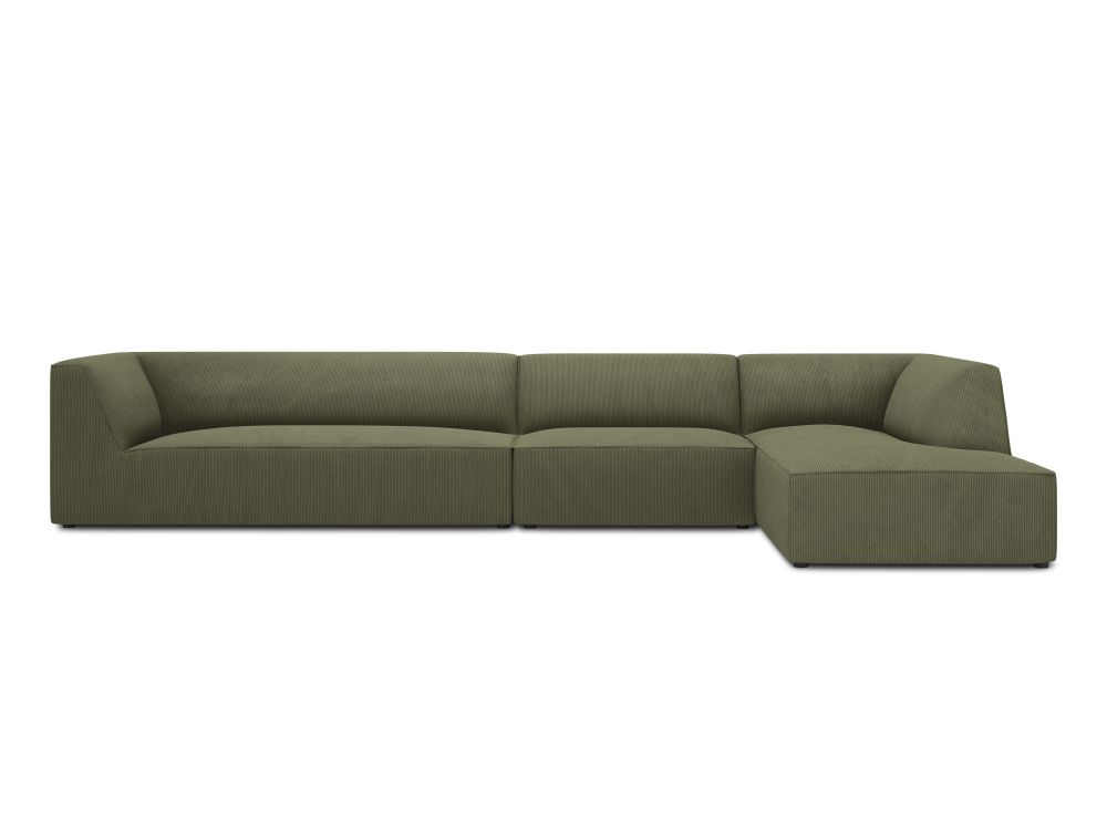 Cosmopolitan Design Ecksofa Siena 5-Sitzer Kord Scala Grün Rechts