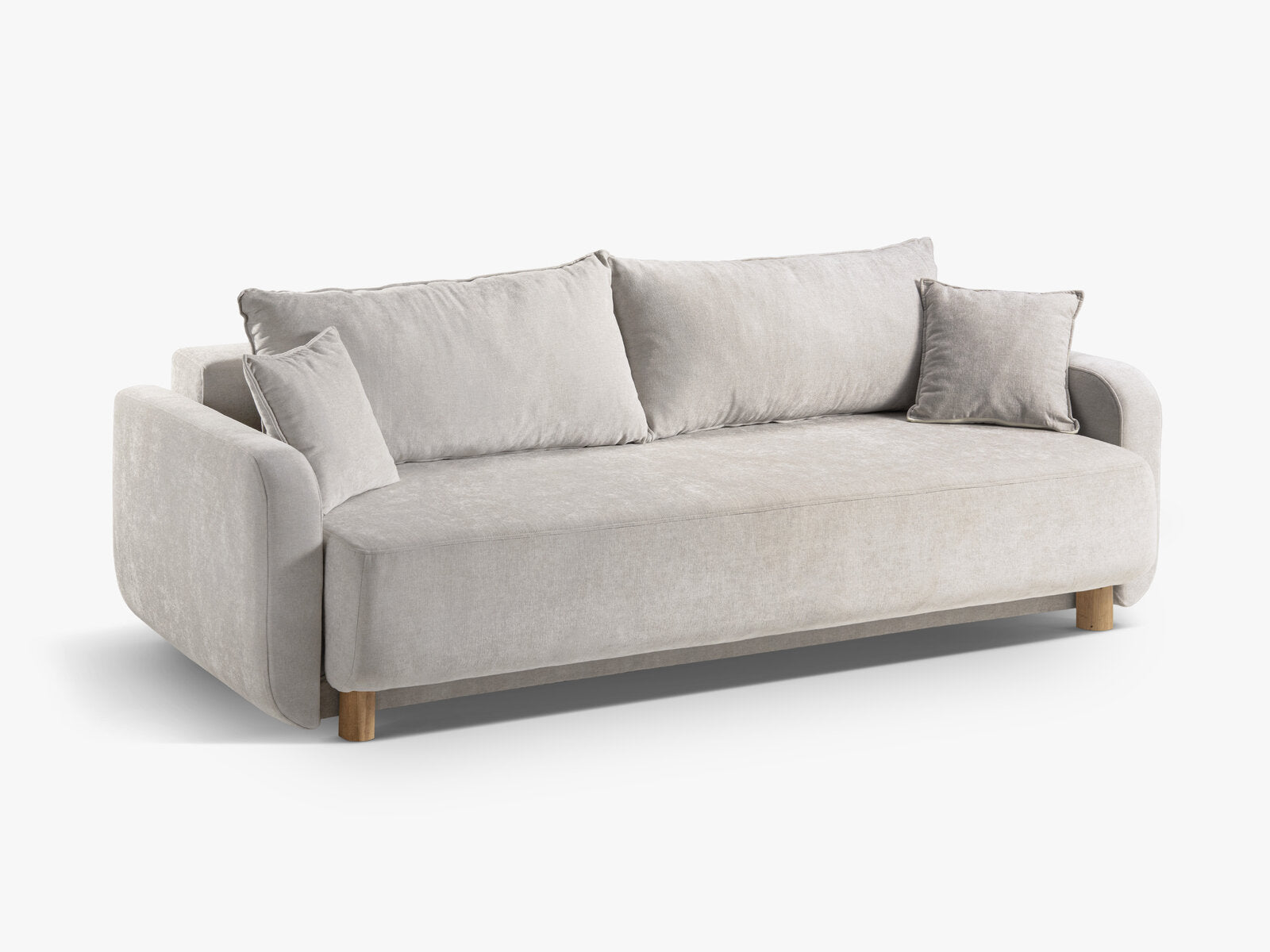 Micadoni Sofa Elen 2 Rückenkissen 3-Sitzer mit Schlaffunktion Strukturierter Stoff Beige