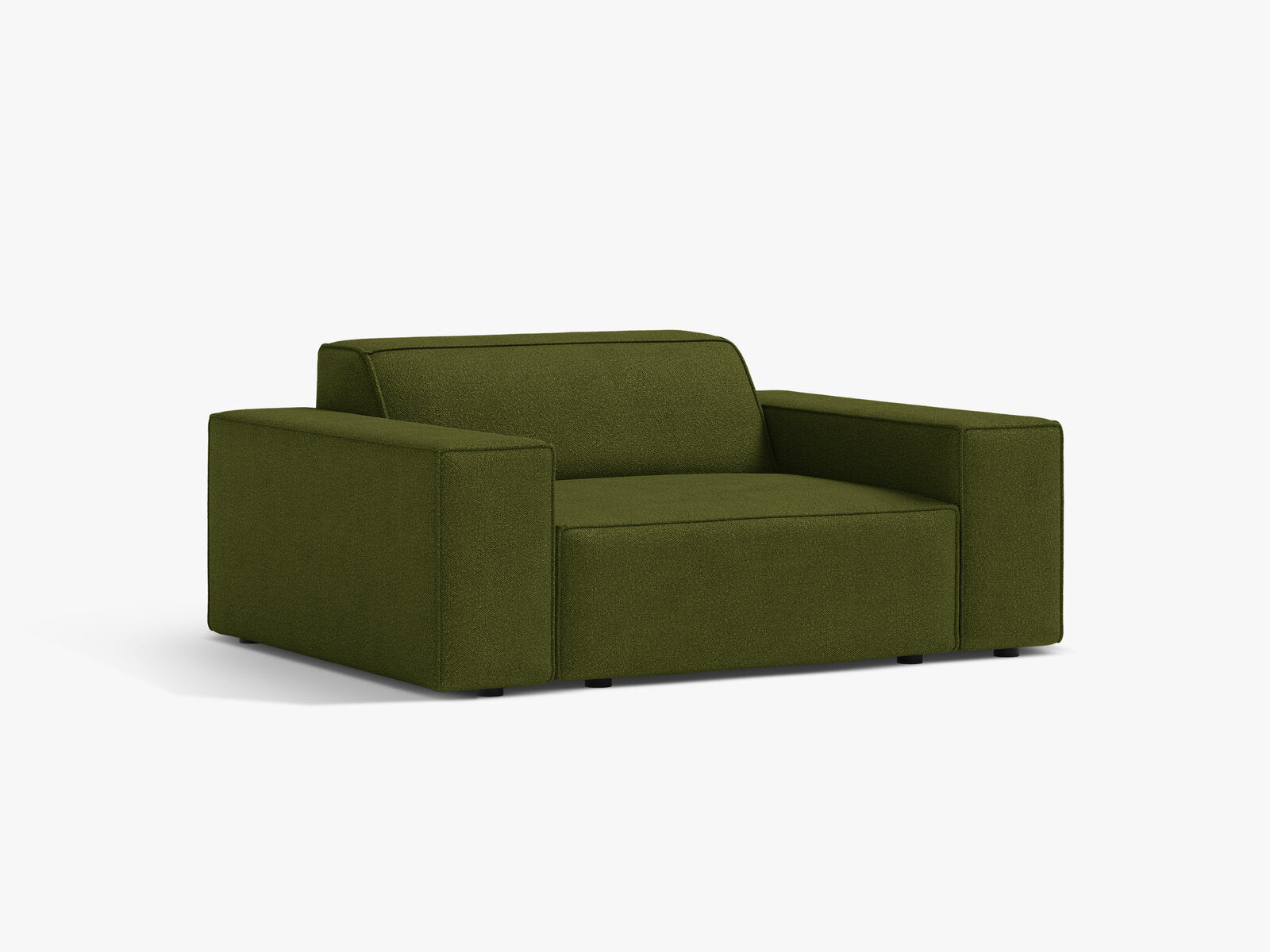 Micadoni Sessel Jodie 1-Sitzer Boucle Baloo Dunkel-Olivgrün