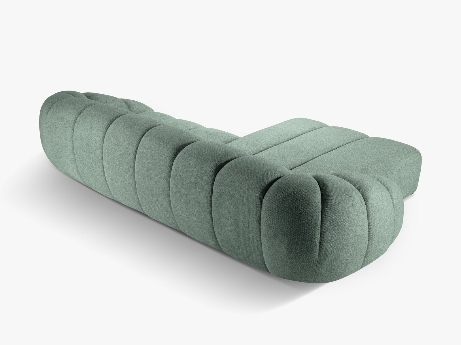 Micadoni Ecksofa Diana 4-Sitzer Links Strukturierter Samtstoff Minze
