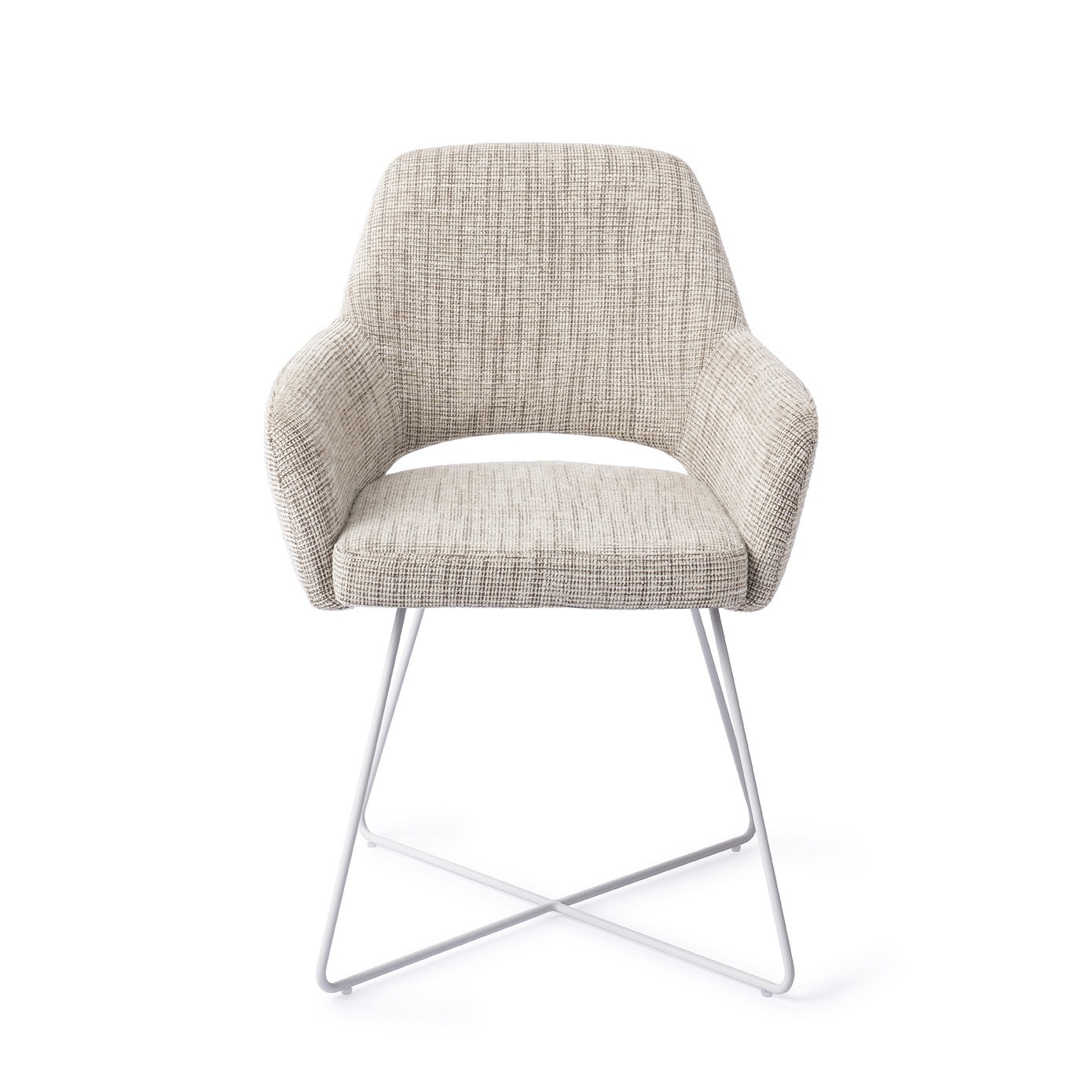 Jesper Home Esszimmerstuhl Yanai Caramel Grid Cross Weiß