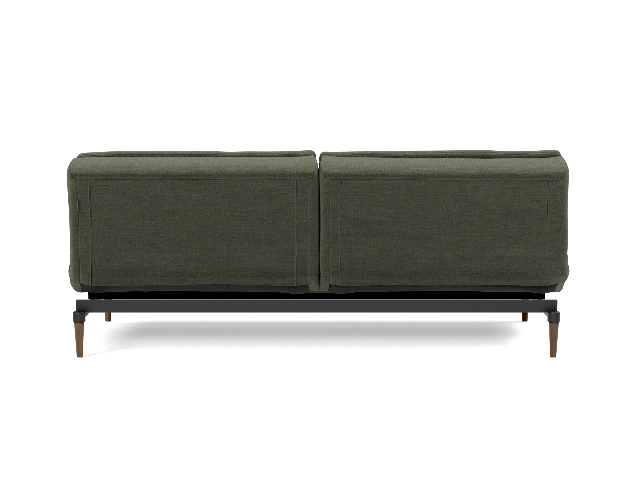 Schlafsofa Dublexo Chenille Esina 413-Olive-Green Beine Styletto Eiche dunkel