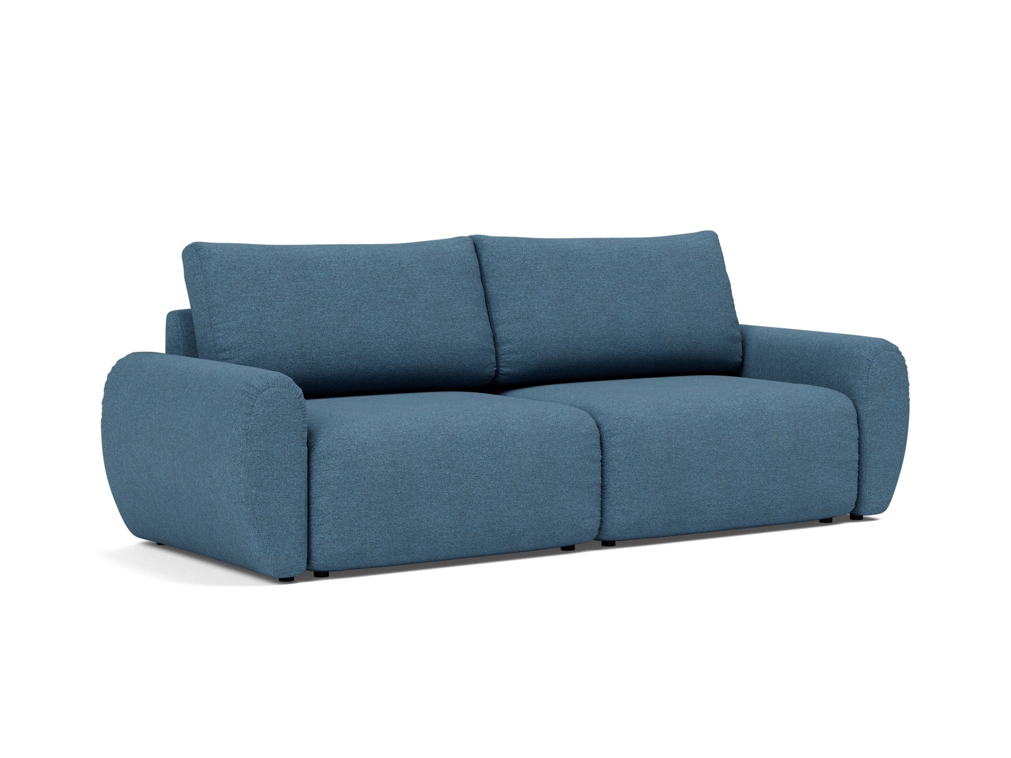 Schlafsofa Norum mit Curve-Armlehnen Strukturierter Stoff Weda 302-Weda-Blue