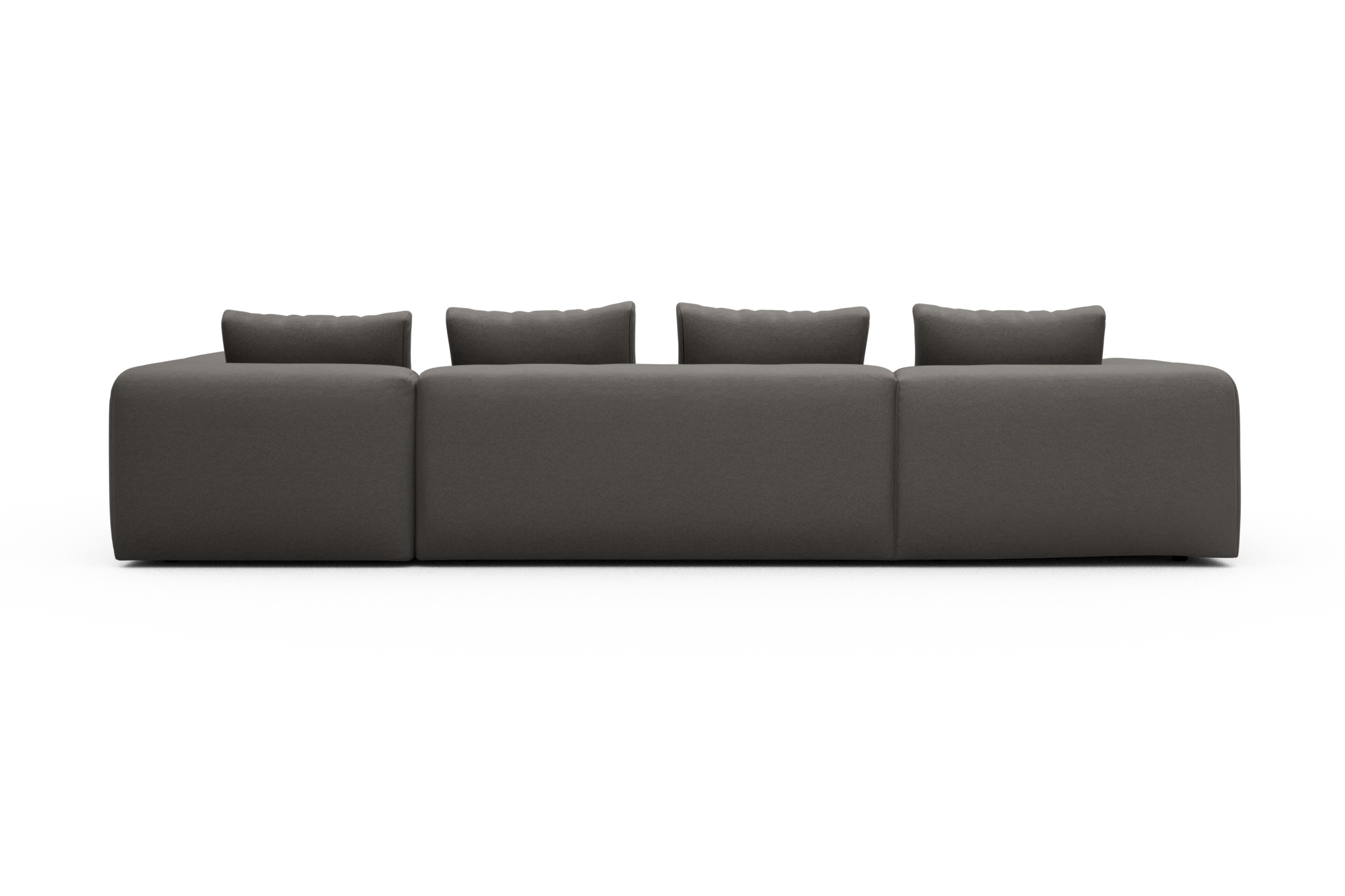 Wohnlandschaft Fred Chaiselongue links mit 2-Sitzer und lange Armlehne rechts Satya-Taupe
