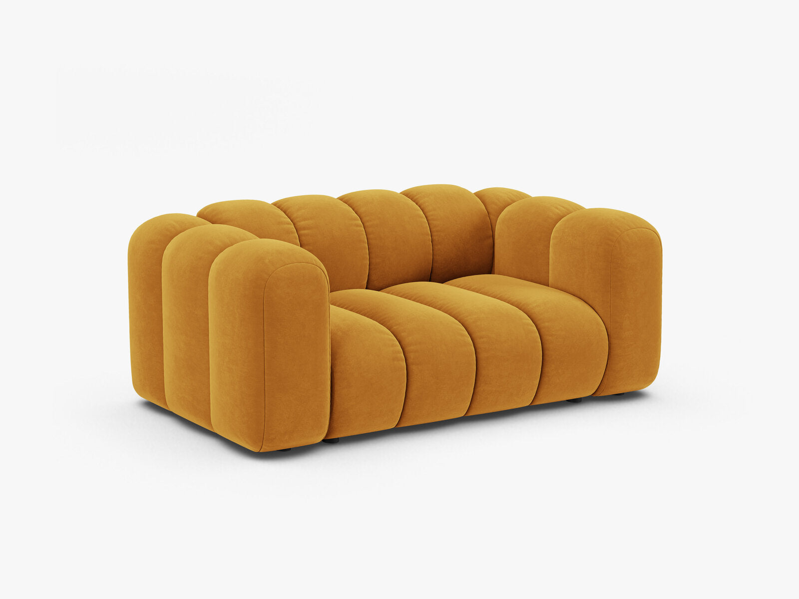 Micadoni Sofa Lupine 2-Sitzer kleine Version Samt Venus Gelb