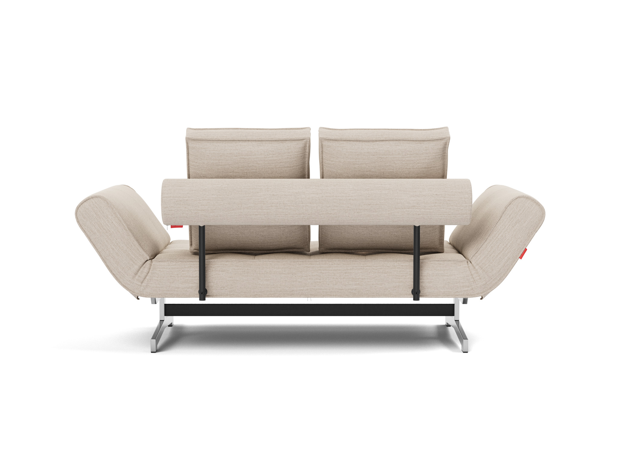 Tagesbett Ghia Webstoff Blida 612-Sand-Grey Beine Chrom