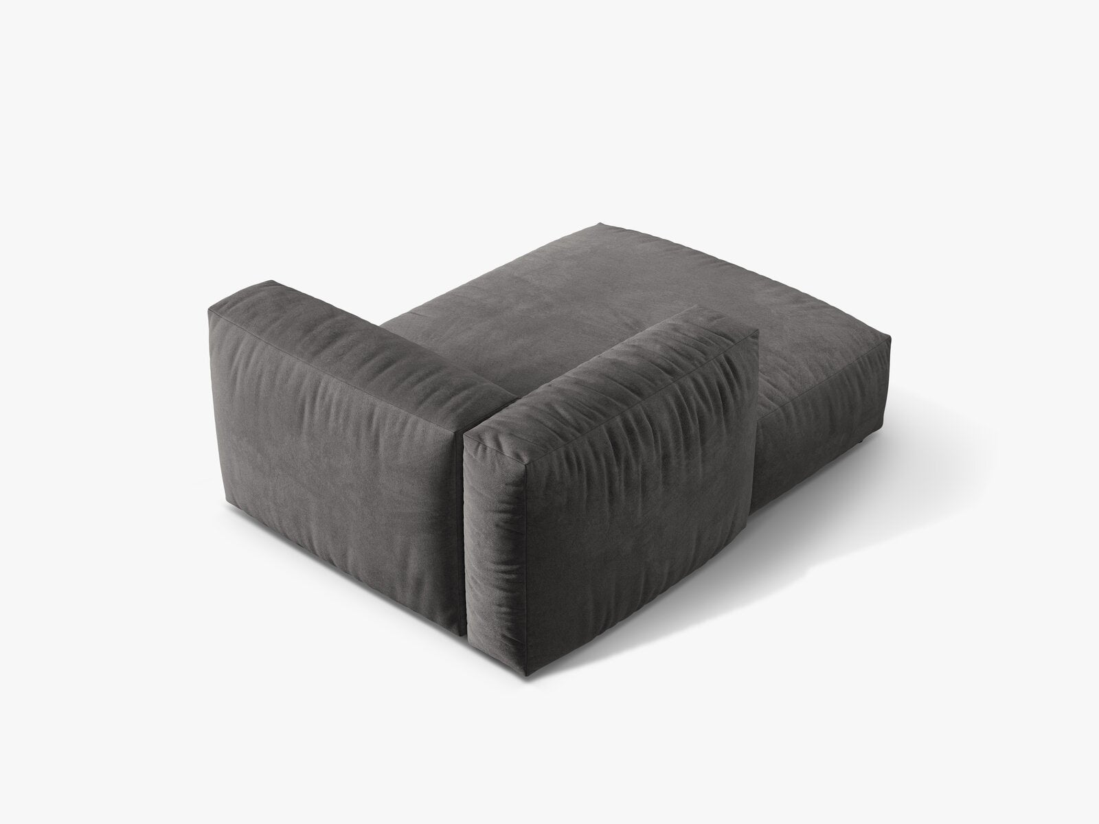 Micadoni Recamiere Martina 1-Sitzer Links Samt Vogue Grau