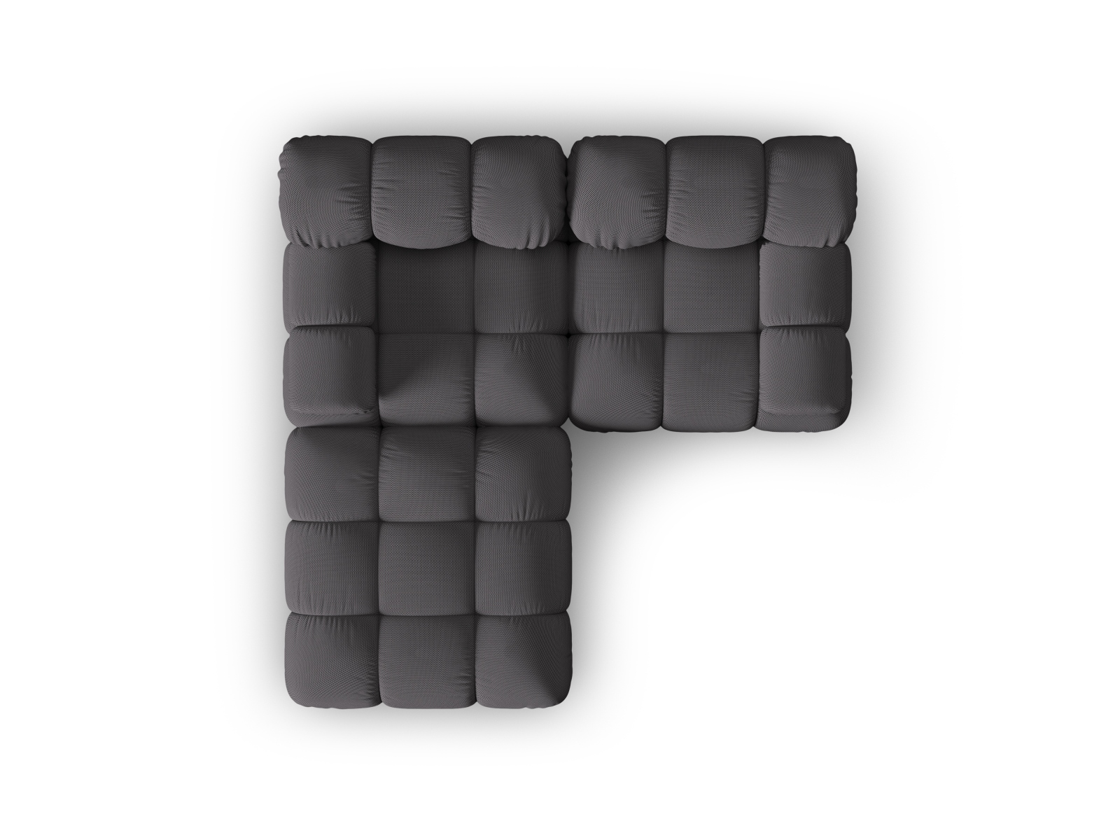 Micadoni Modulares Sofa Bellis 3-Sitzer mit flachem Modul 3D-Stoff Sonic Espresso