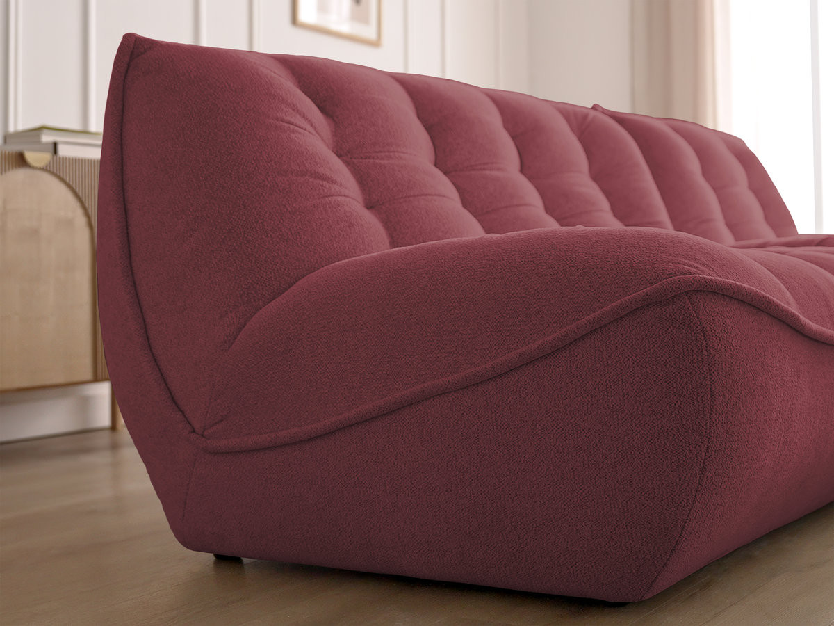 Bobochic Serena Wohnlandschaft mit Pouf Melange-Stoff Rot