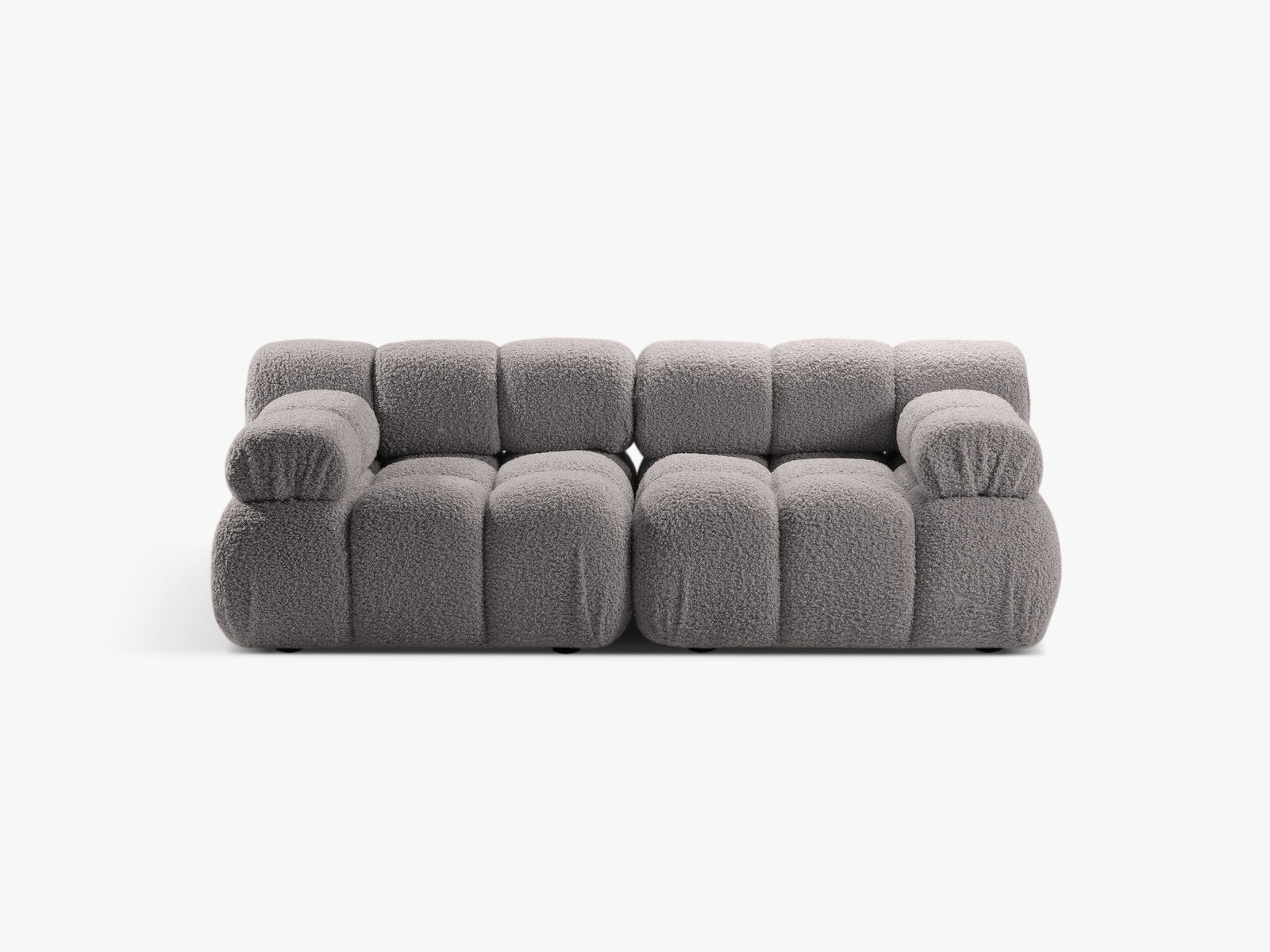 Micadoni Modulares Sofa Bellis 2-Sitzer Boucle Rolf Hellgrau