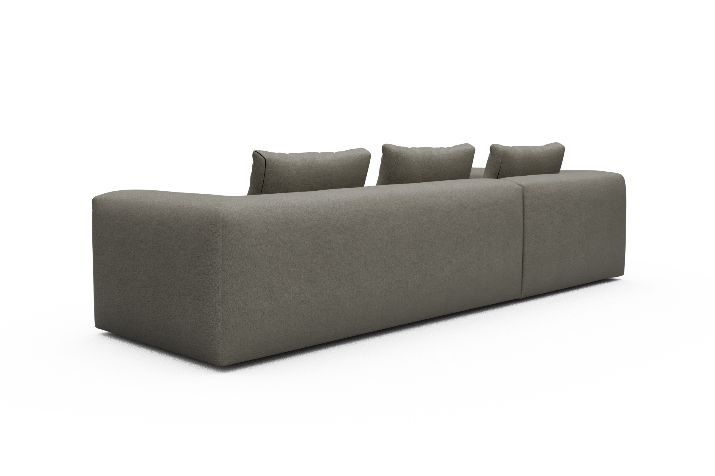 Ecksofa Fred Relax-Ecke links mit 2,5-Sitzer Denari-Warm-Grey