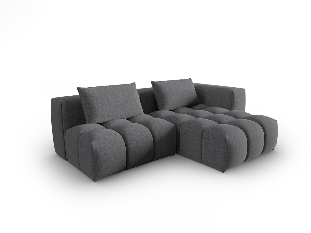 Cosmopolitan Design Ecksofa Verona 3-Sitzer offen Strukturierter Stoff Sorella Grau Rechts