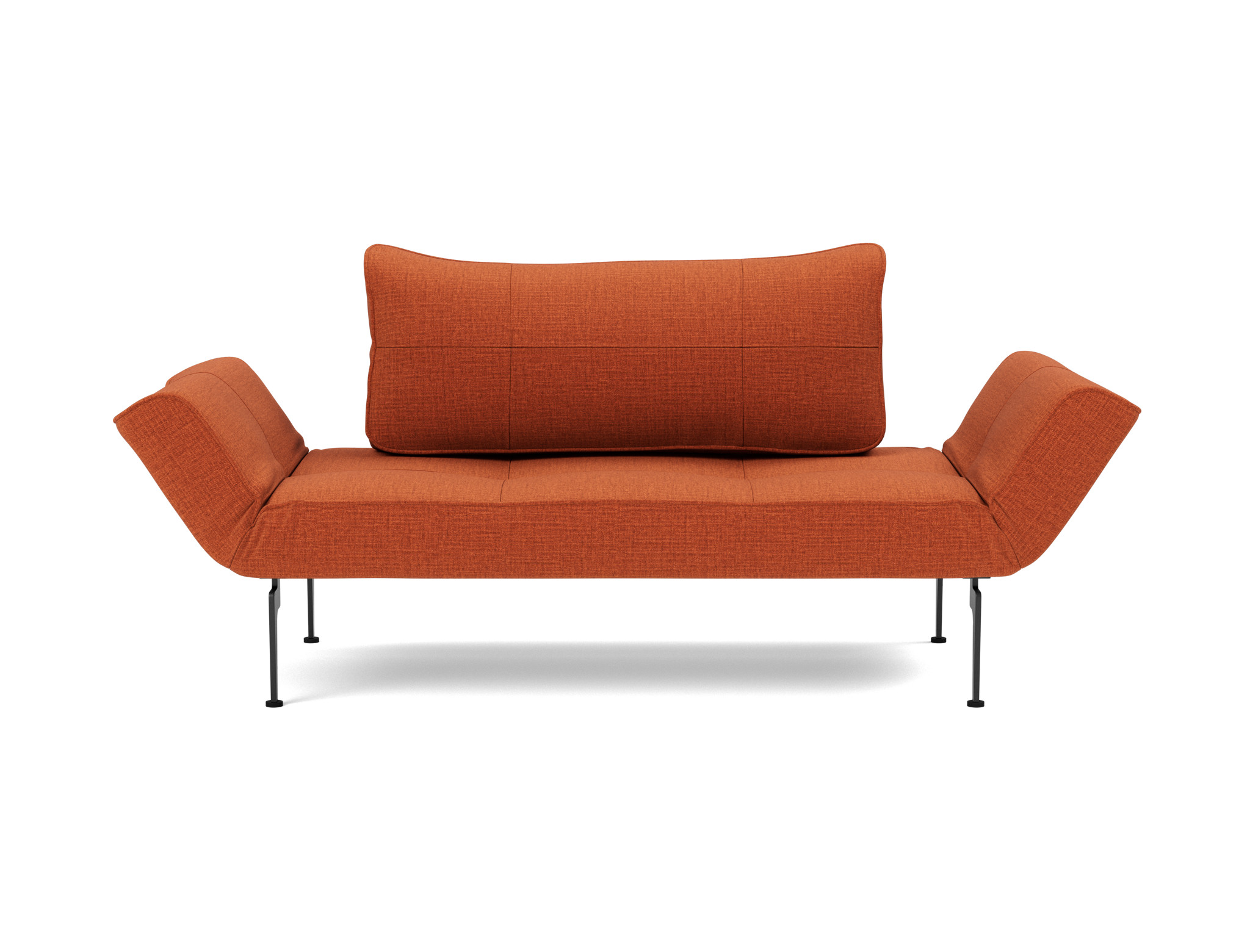 Tagesbett Zeal Chenille Esina 412-Rust-Orange Beine Laser schwarz