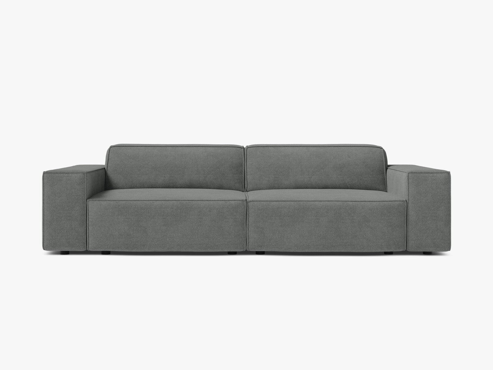 Micadoni 3-Sitzer Sofa Jodie Strukturierter Stoff Liberty Grau