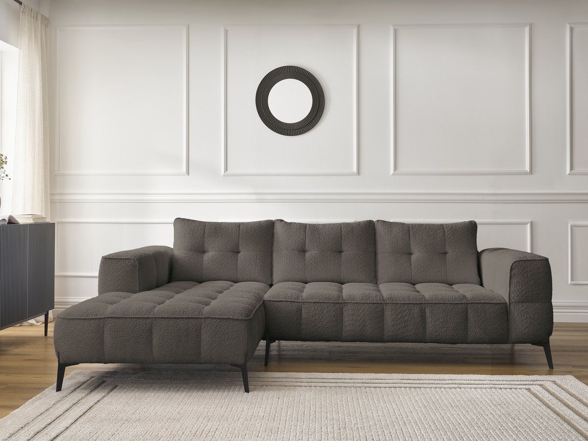 Bobochic Anis Ecksofa Bouclé-Stoff Braun Ecke links