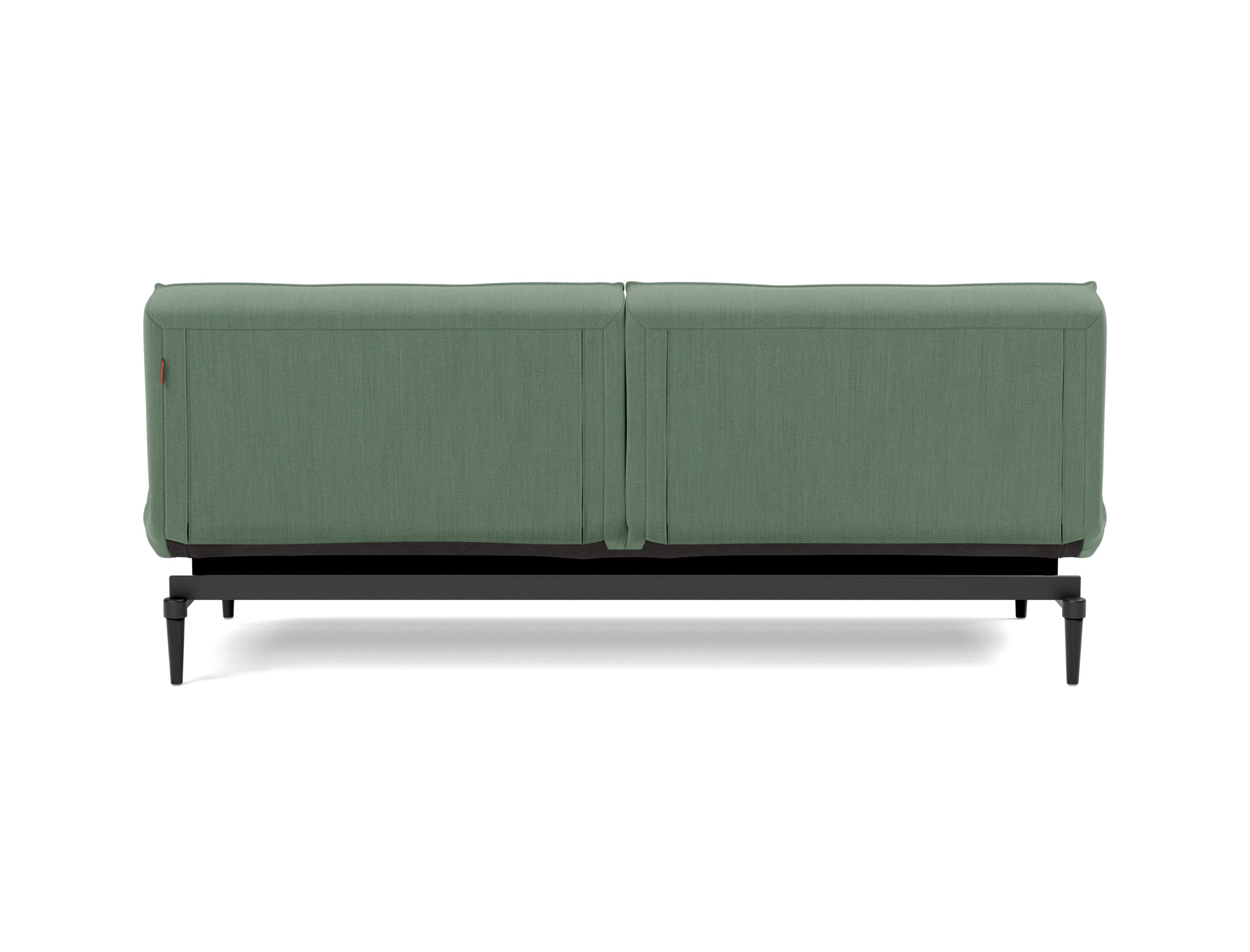 Schlafsofa Splitback Flachgewebe Elegance 518-Green Beine Styletto Eiche schwarz