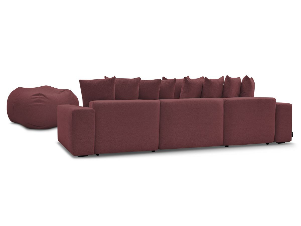 Bobochic Voltaire Wohnlandschaft mit Pouf 420 × 174 cm Melange-Stoff Rot
