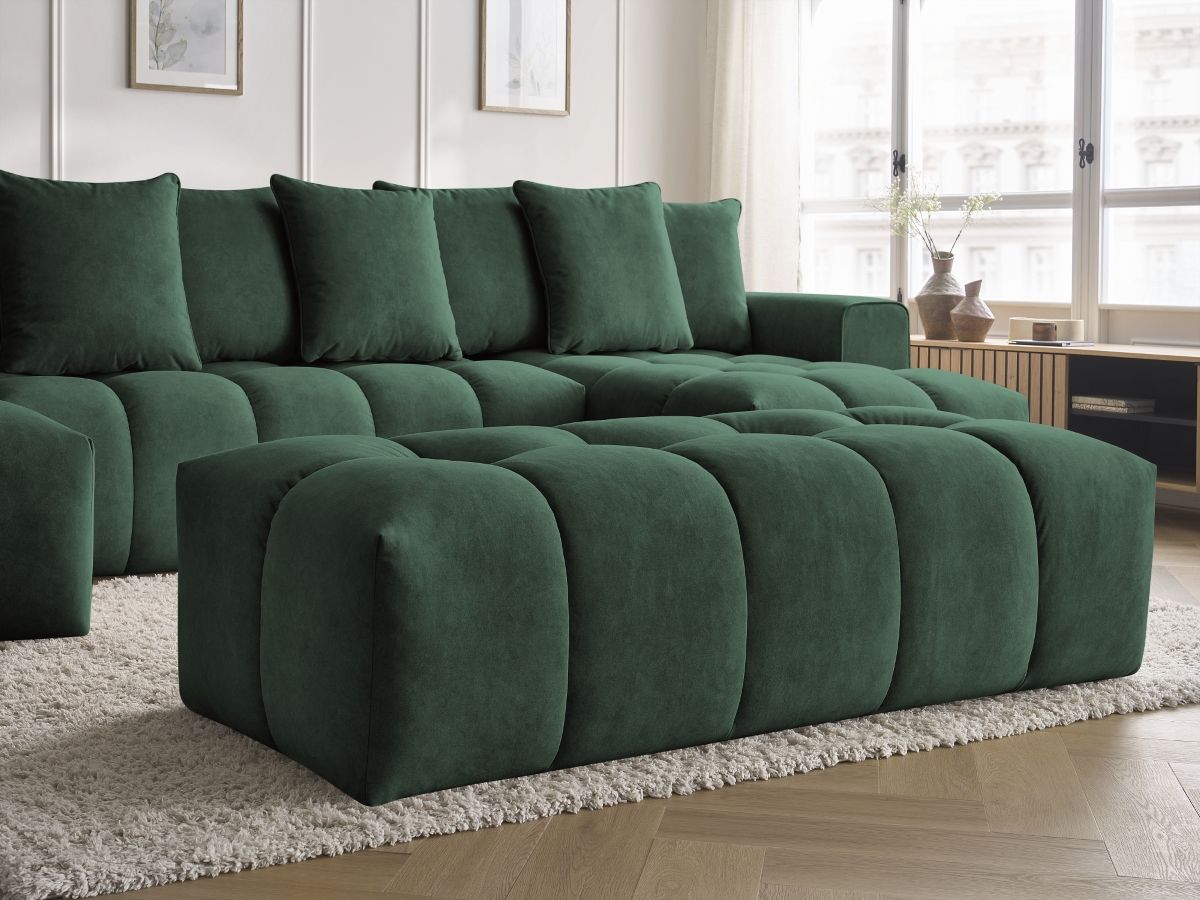 Bobochic Mont-blanc Wohnlandschaft mit Pouf Samt Grün