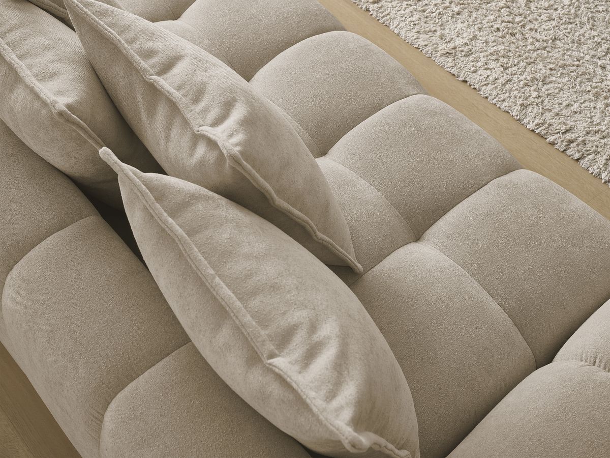Bobochic Everest Sofa 3-Sitzer, 5 Kissen Strukturstoff Taupe