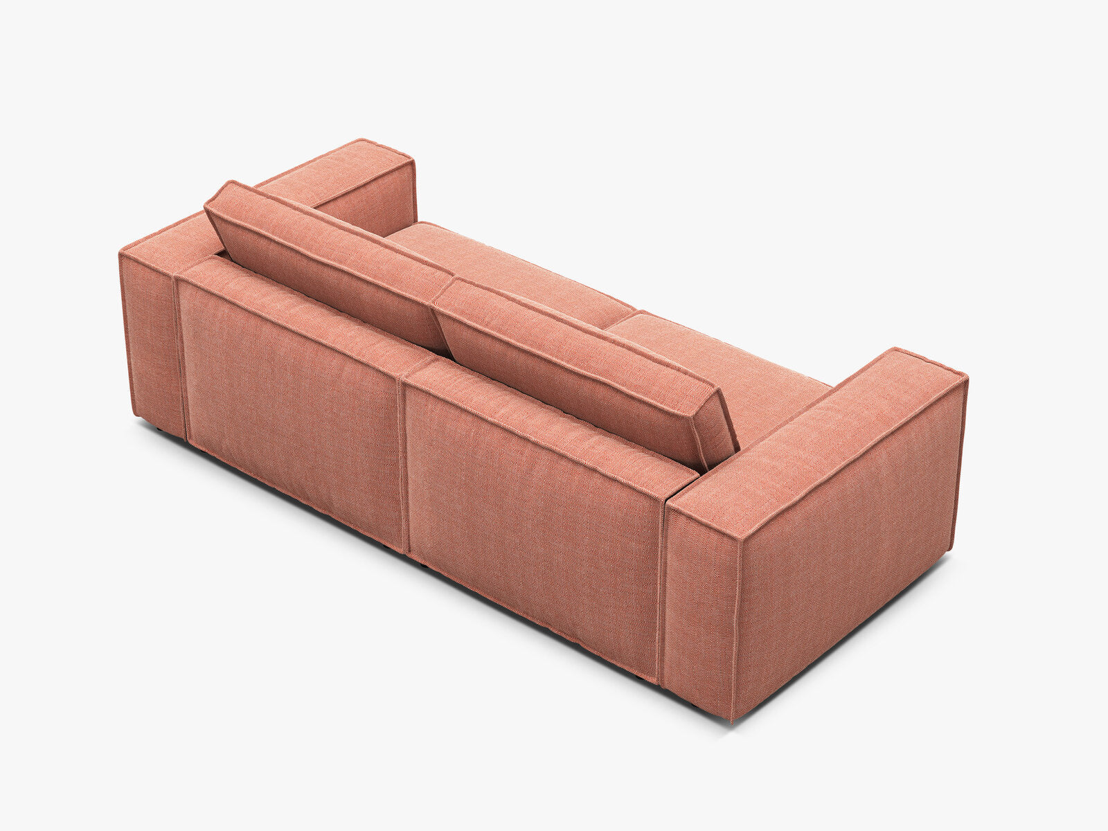 Micadoni modulares Sofa Pola 3-Sitzer Strukturierter Stoff Babel Rot