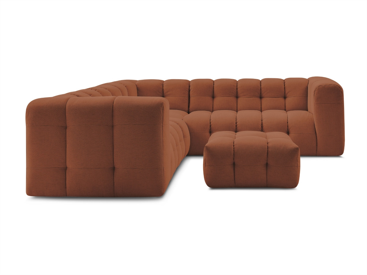 Bobochic Cloud Ecksofa mit Pouf 268 × 110 cm Stoff Orange