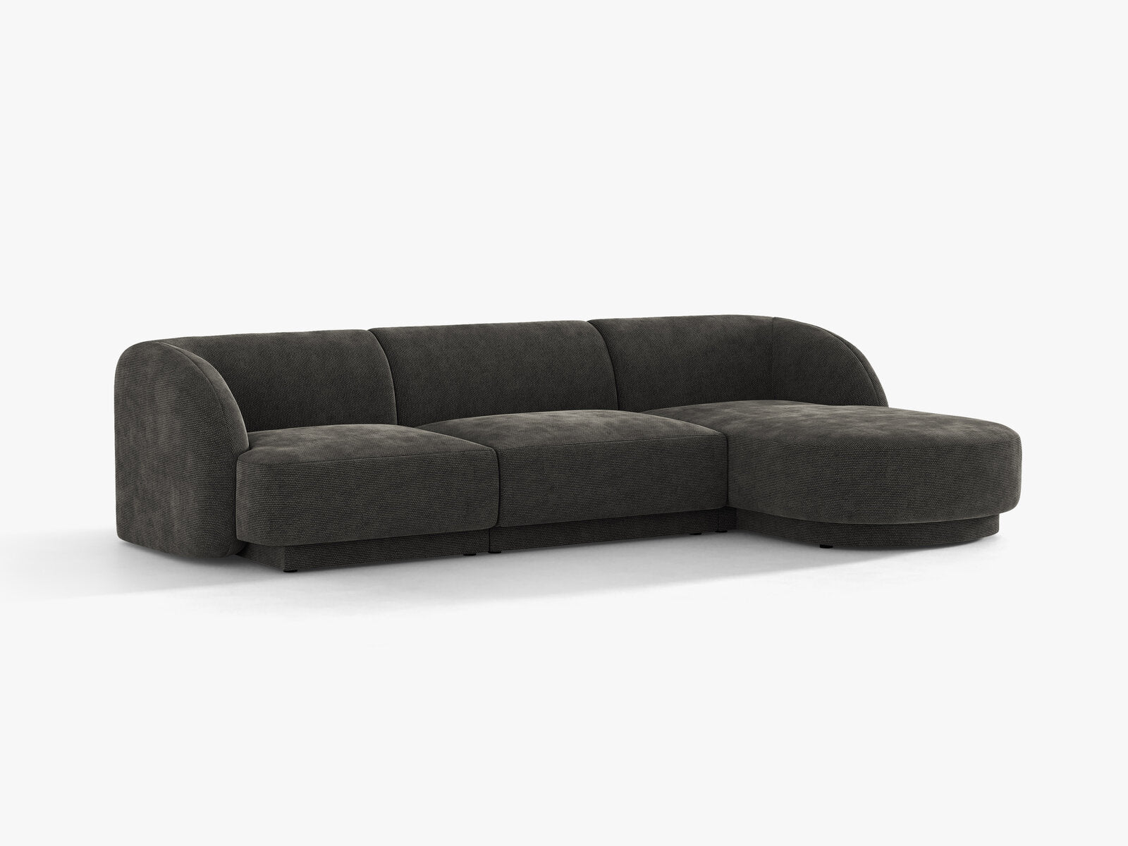 Micadoni Ecksofa Miley 4-Sitzer Rechts Chenille Eden Dunkelgrau