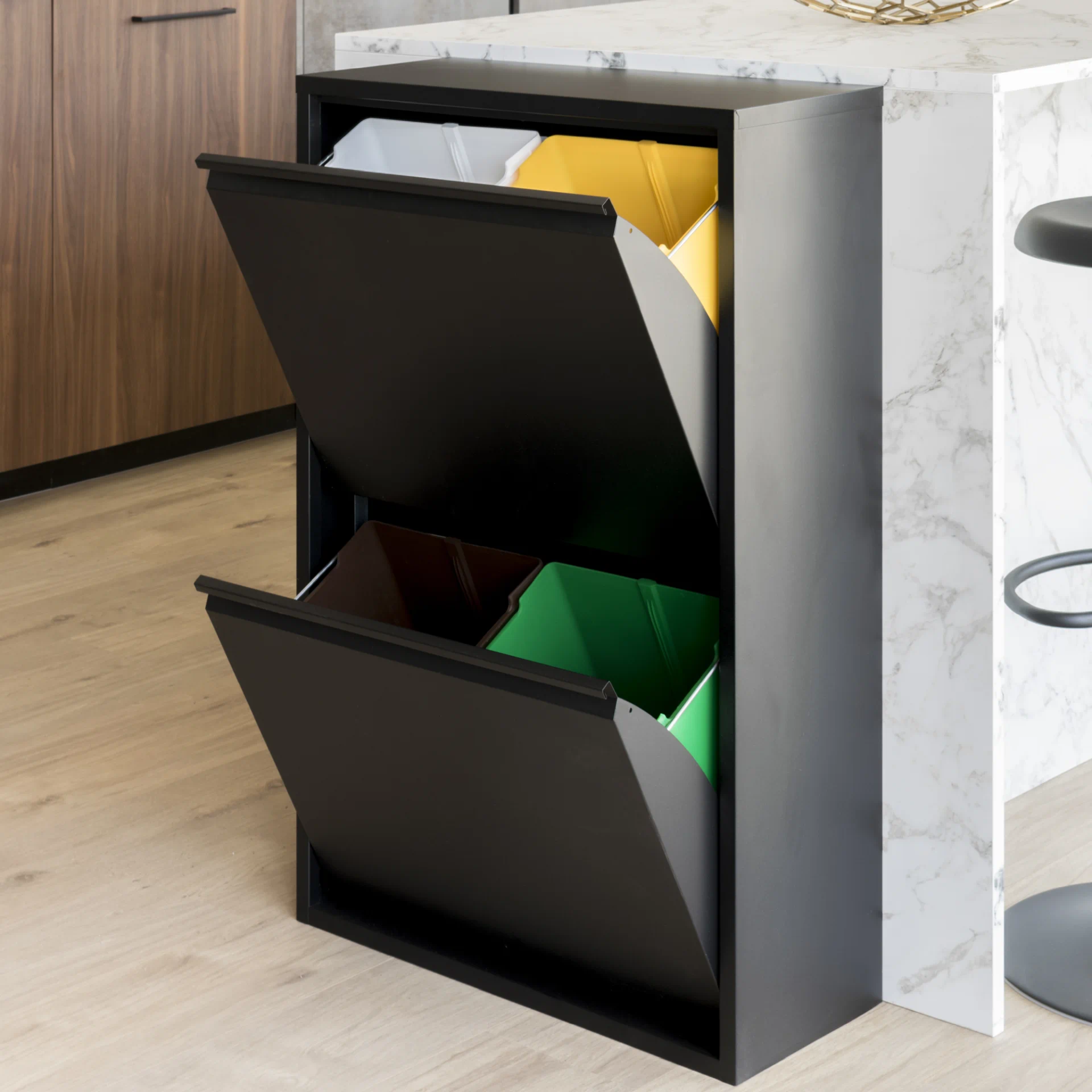 Spinder Design Mülltrennsystem Gigi 4 Schwarz