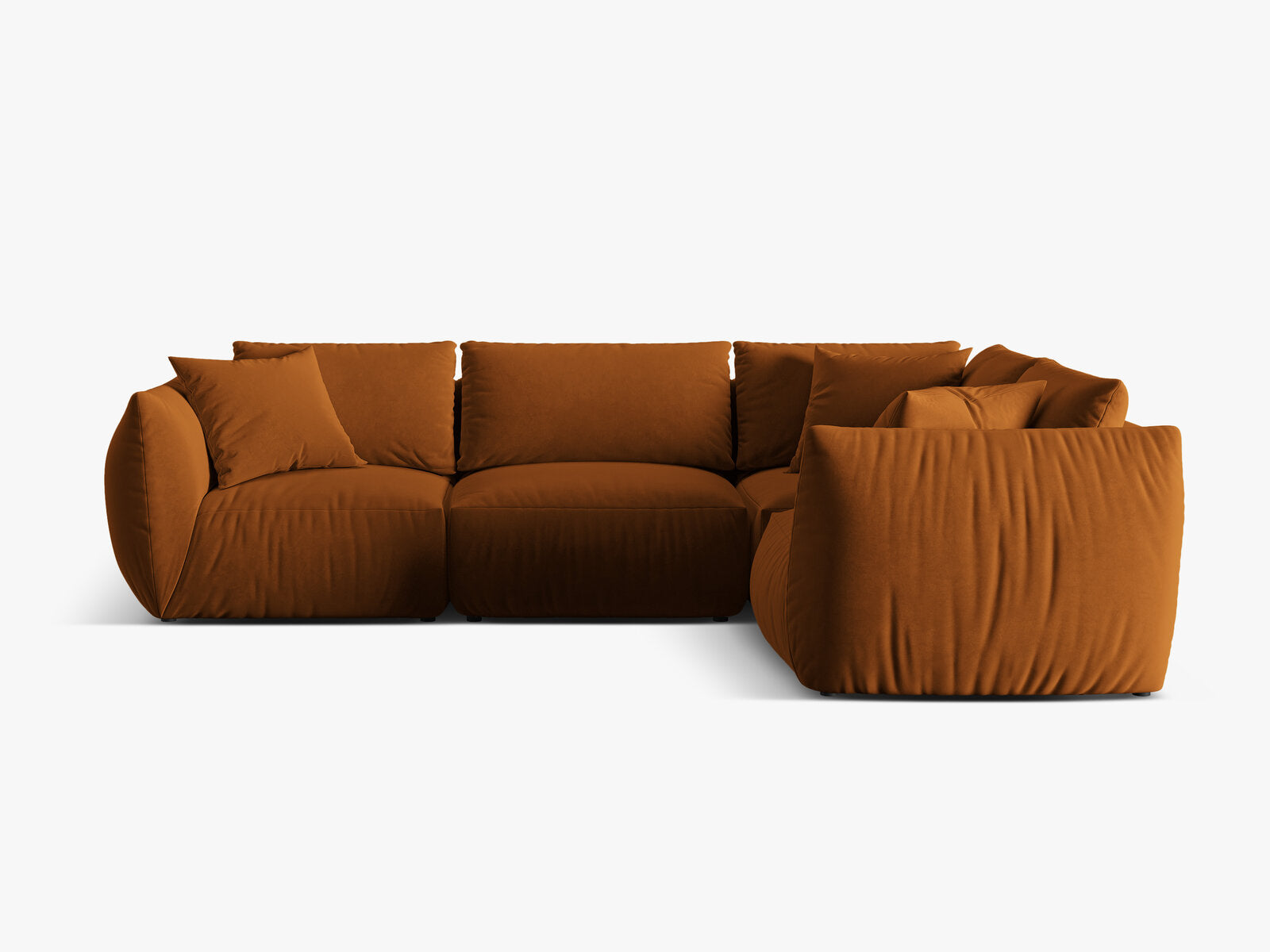 Micadoni Ecksofa Chris 4-Sitzer Rechts Samt Terrakotta