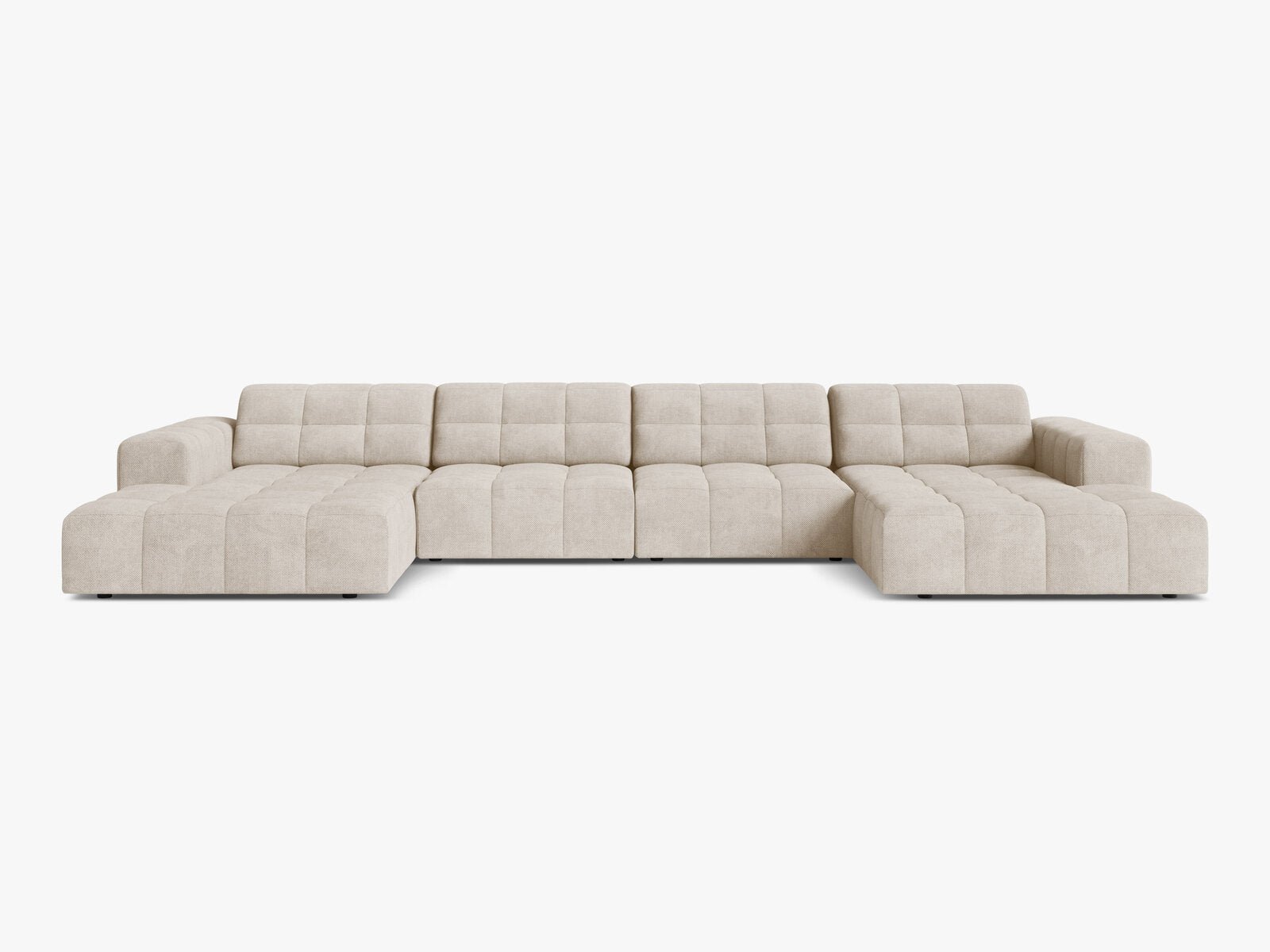 Micadoni Panorama Sofa Jennifer 6-Sitzer Chenille Eden Helles Beige