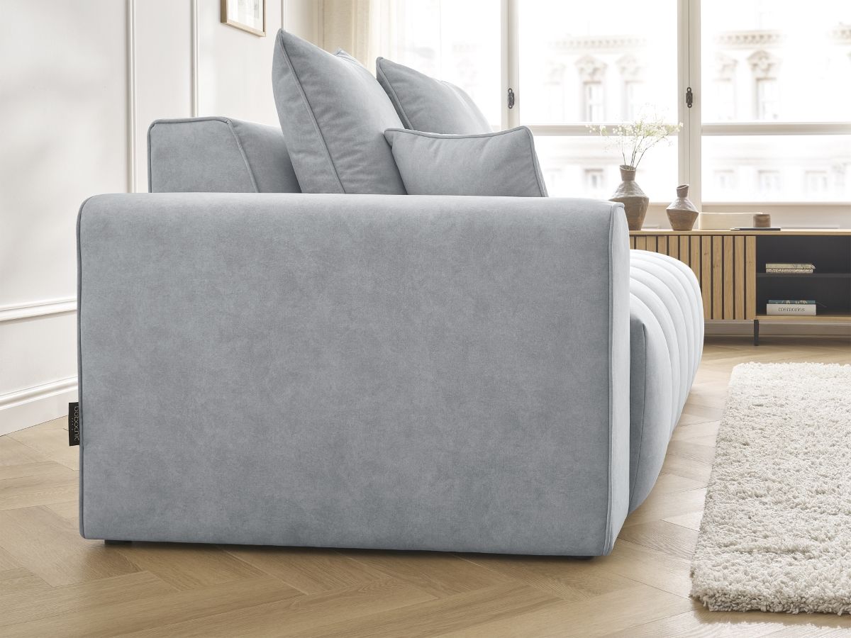 Bobochic Mont-blanc Sofa 4-Sitzer Samt Hellgrau Armlehne links