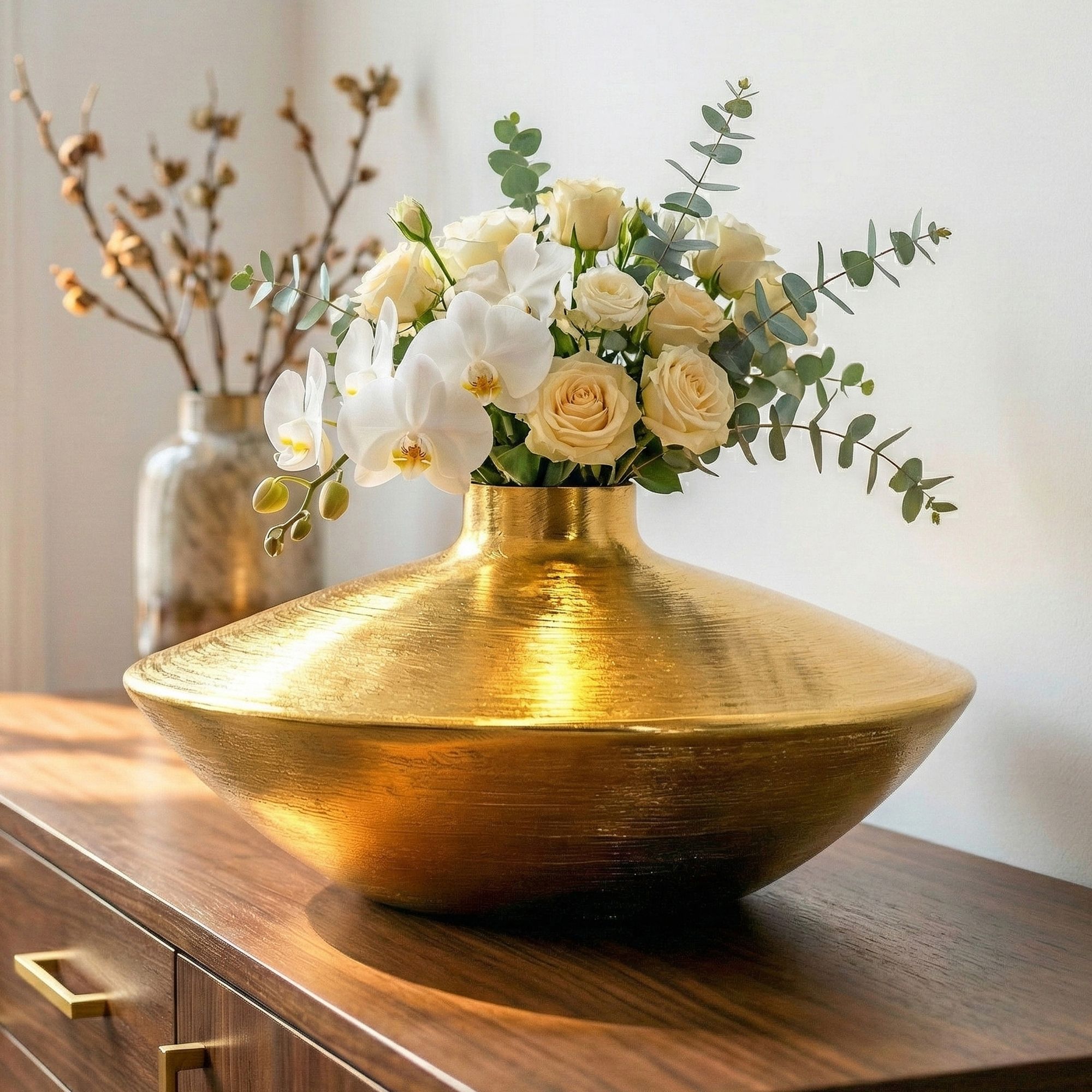 Tischvase Skoppum Aluminium Gold Ø 35 cm