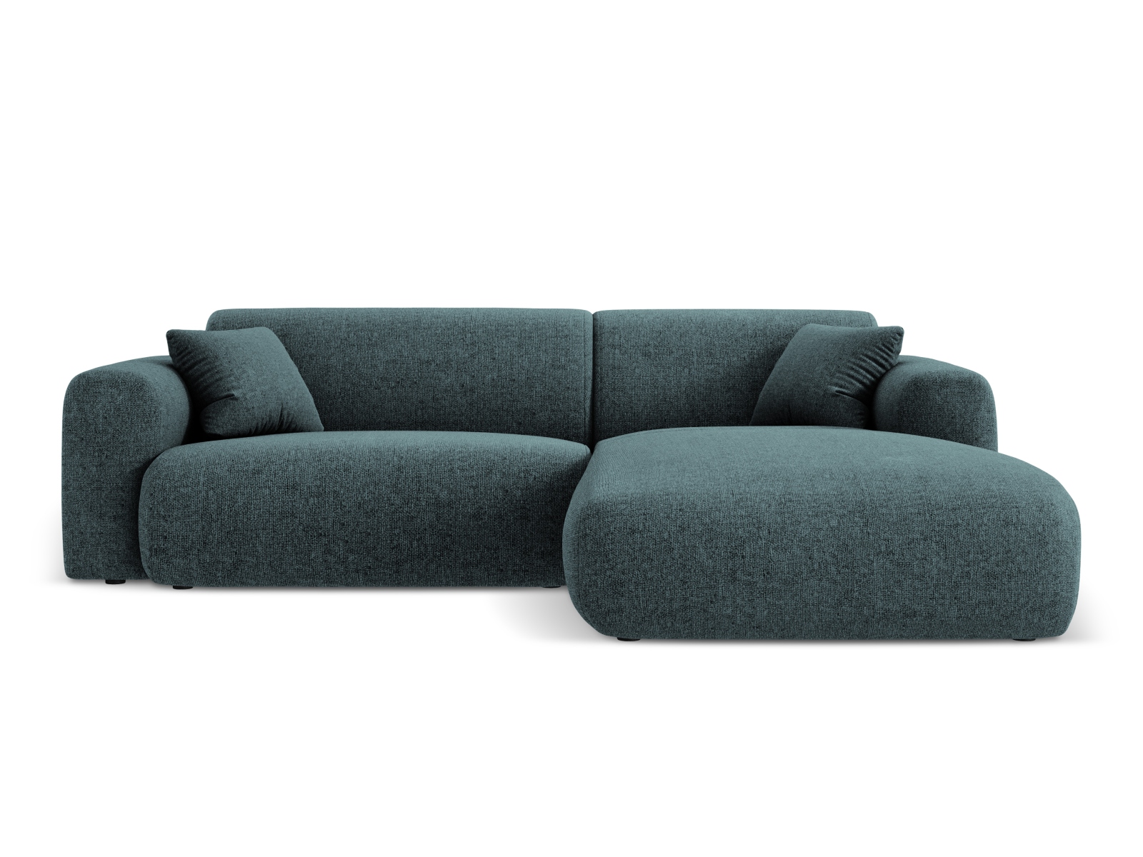 Cosmopolitan Design Ecksofa Nolio 4-Sitzer kleine Version Chenille Haga Petrol Rechts