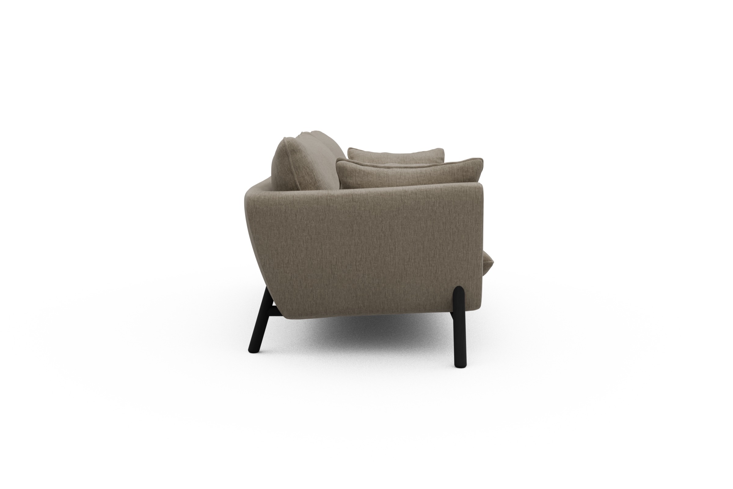 Sofa Emil 2-Sitzer Beinfarbe Eiche Schwarz Smooth-Beige