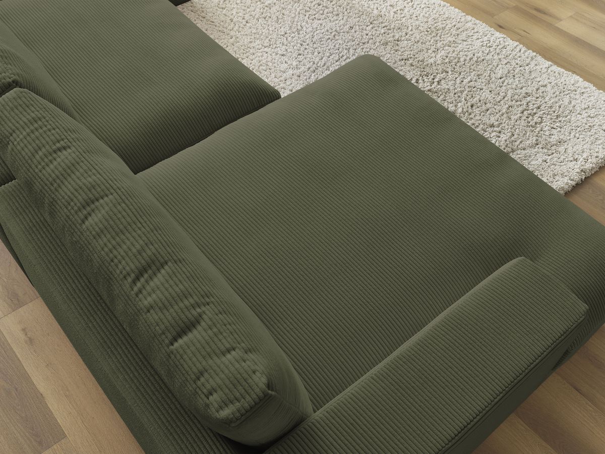 Bobochic Leonard Wohnlandschaft 349 × 159 cm Cordsamt Hellgrün