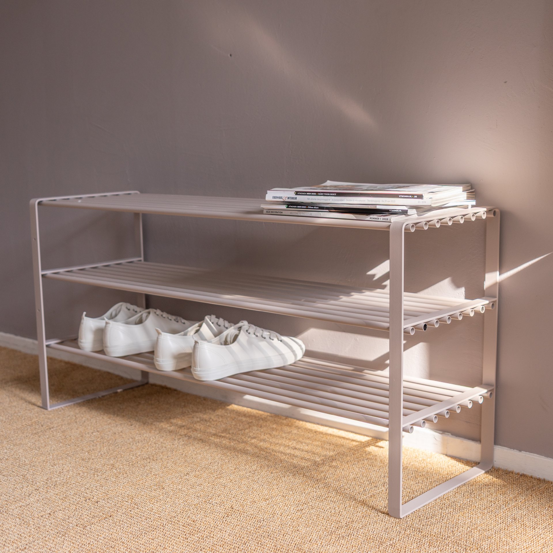Spinder Design Schuhregal Rex SR 2 - 100 cm Silky Taupe
