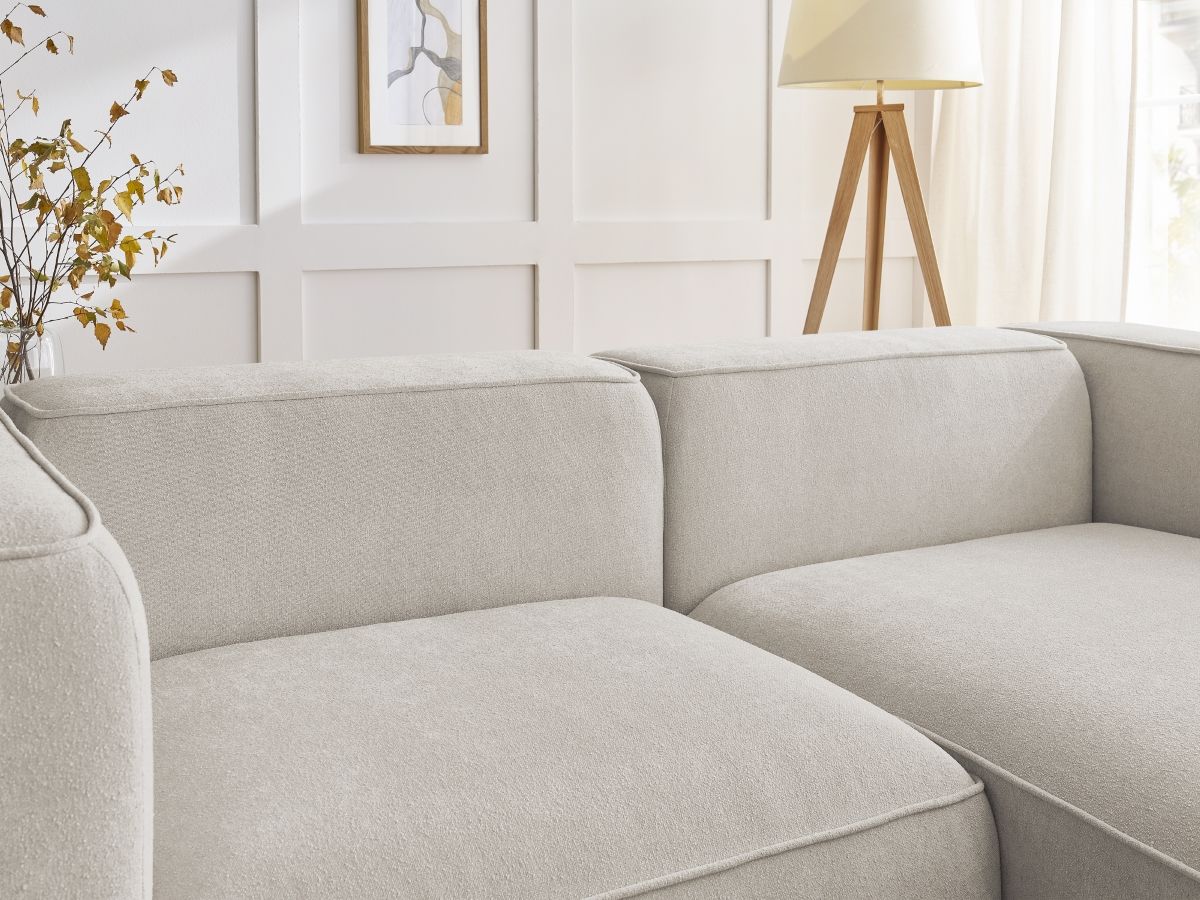 Bobochic Zephyr Ecksofa 260 × 165 cm Strukturstoff Beige Ecke rechts