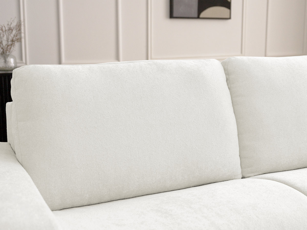 Bobochic Ibiza Schlafsofa 3-Sitzer Strukturstoff Weiß, Liegefläche 140 × 196 cm