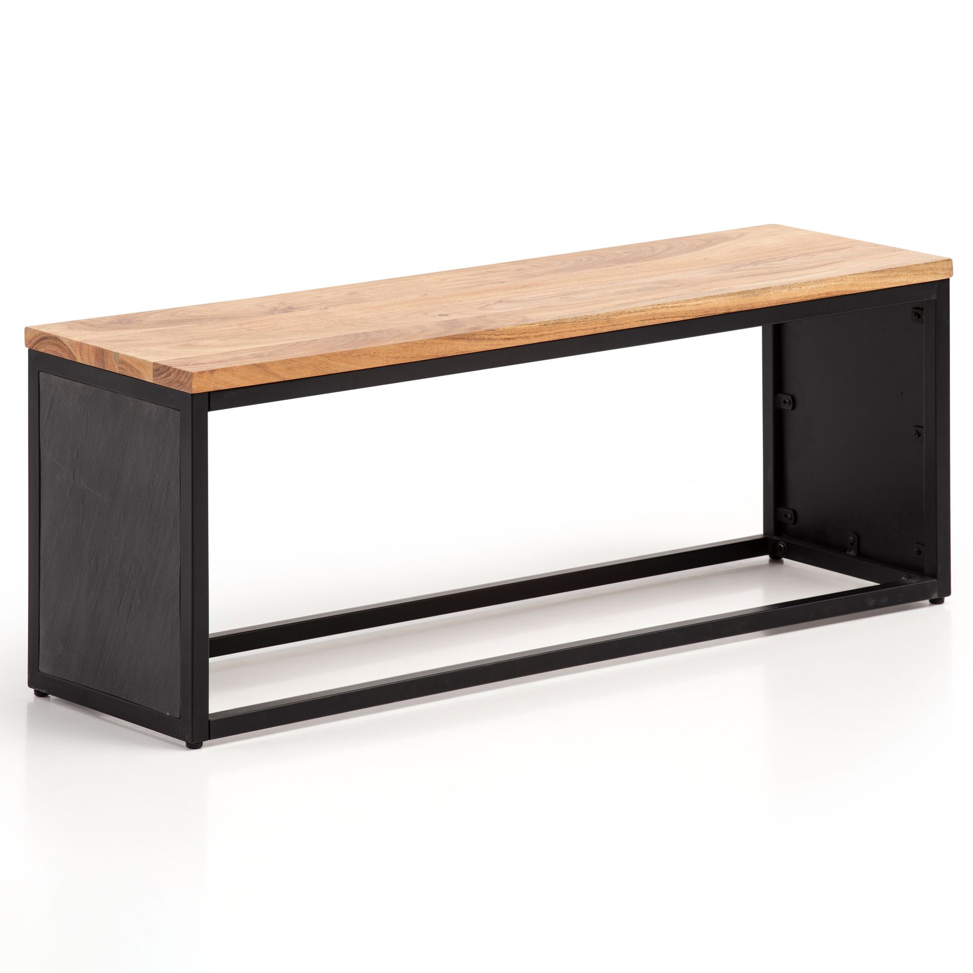 Sitzbank Brattvag Akazie Massivholz Schwarz 120 × 35 × 45 cm