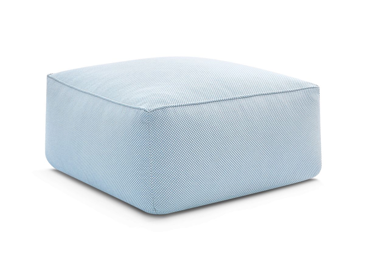 Bobochic Riviera Pouf 80 × 80 cm Melange-Stoff Hellblau
