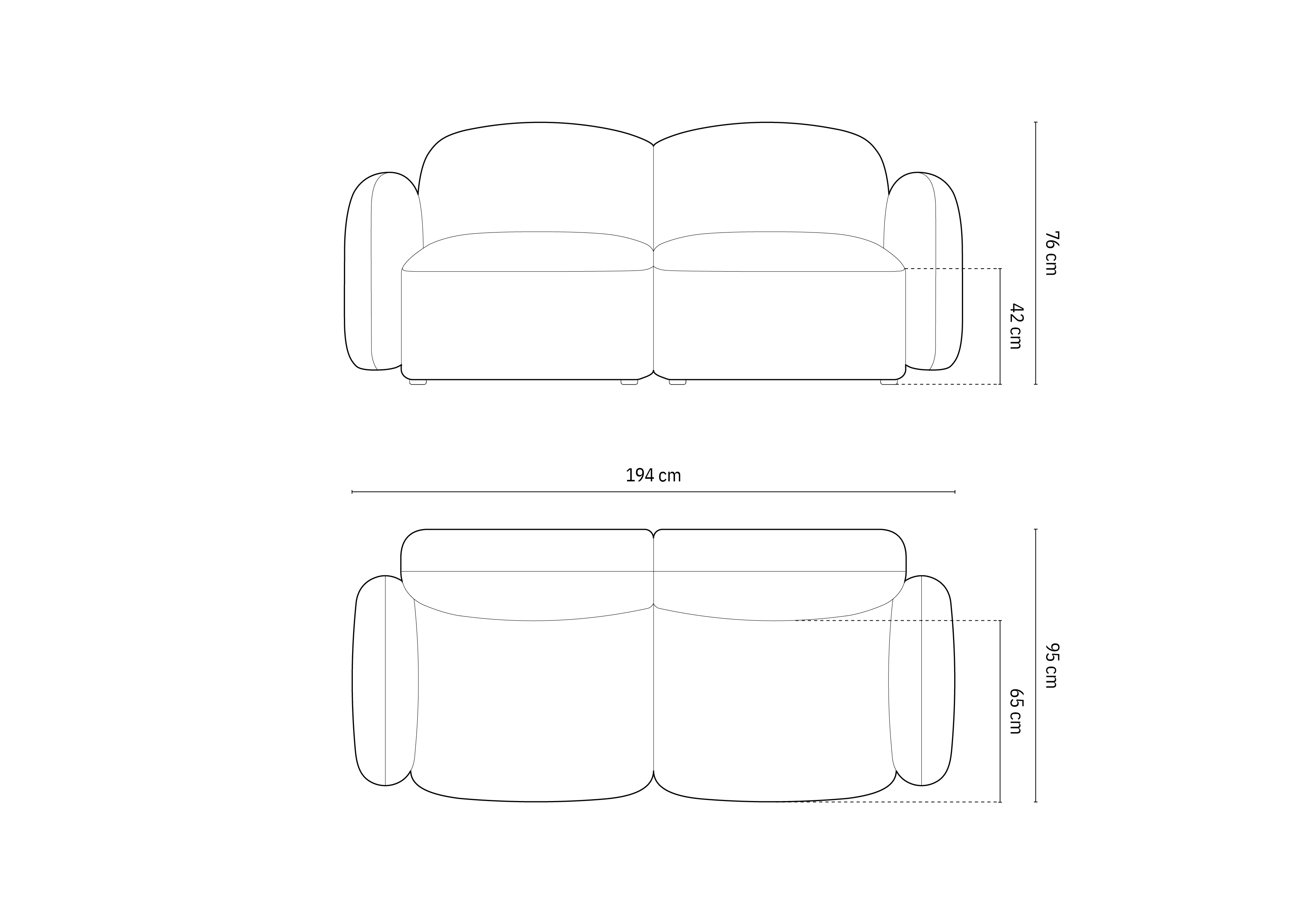 Micadoni Sofa Blair 2-Sitzer Samt Casino Hellbeige