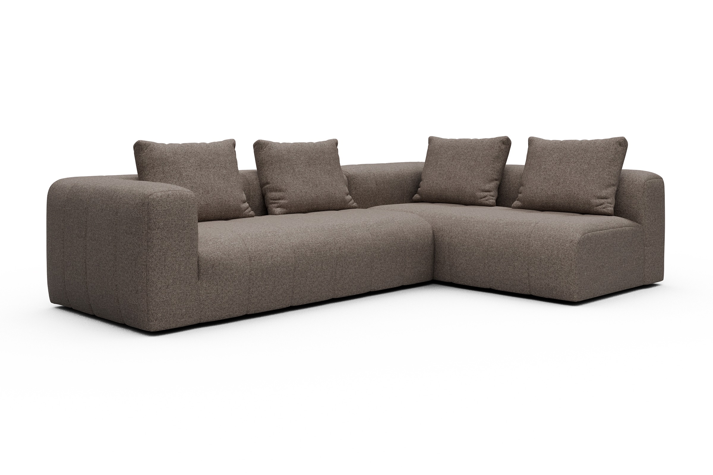 Ecksofa Hugo 2x 2,5-Sitzer Armlehne links Sama-Stone