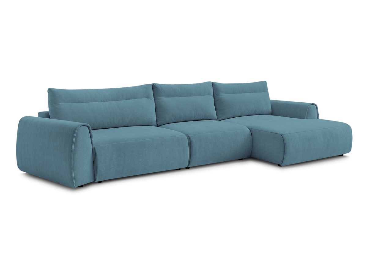 Bobochic Aden Ecksofa 386 × 152 cm Stoff Hellblau Ecke rechts