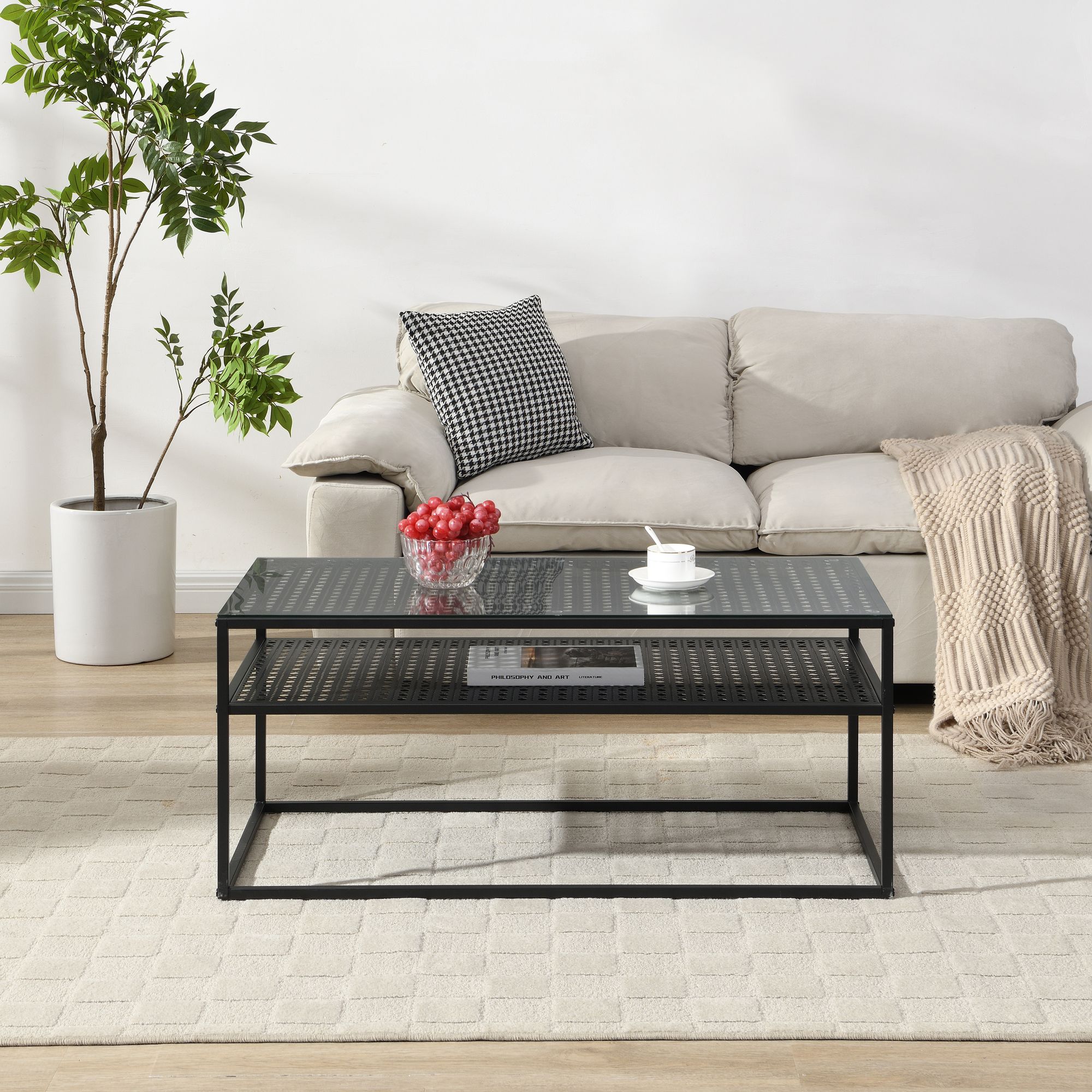Couchtisch Jondal Glas Schwarz 100 × 50 × 45 cm